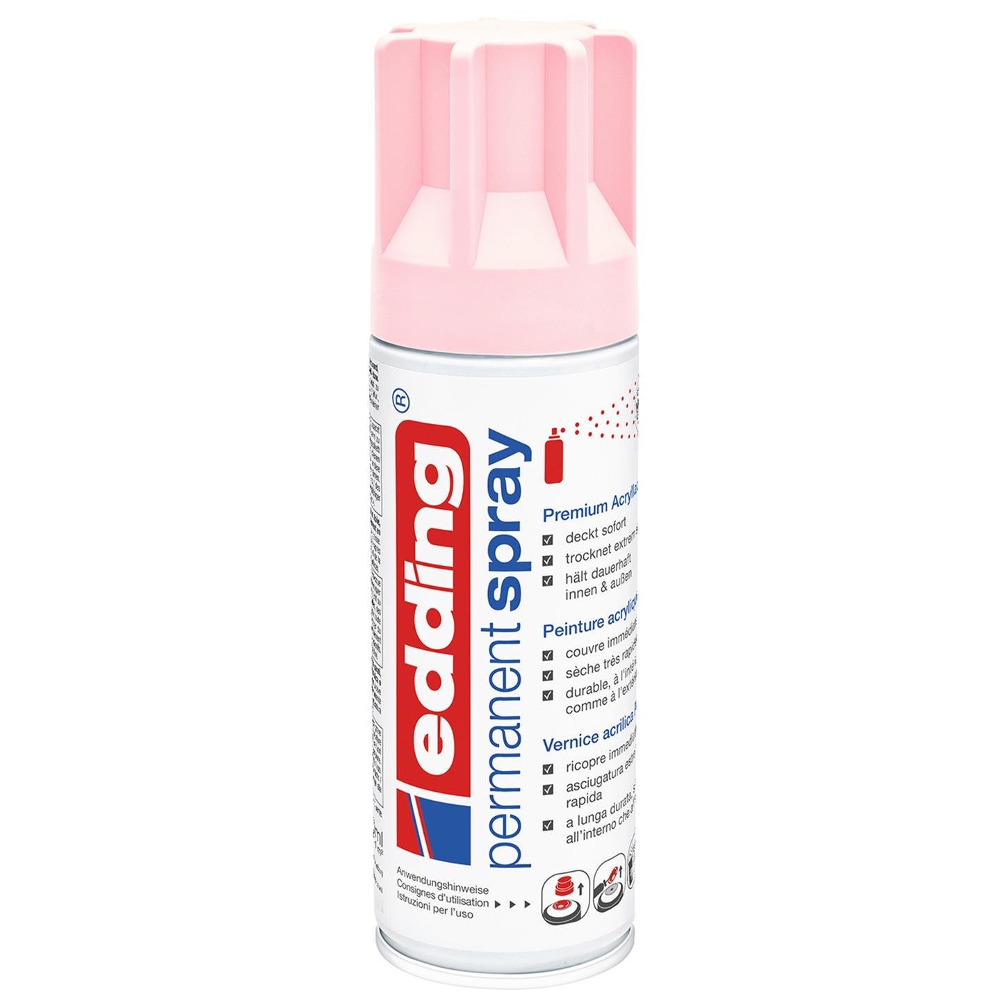 Edding 5200 Permanent Sprey Premium Akrilik Boya (200 ml) Pastel Pembe Mat
