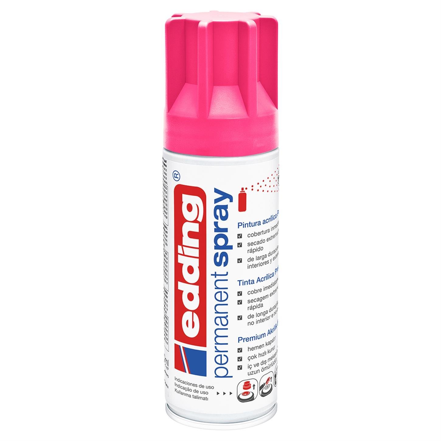 Edding 5200 Permanent Sprey Premium Akrilik Boya (200 ml) Neon Pembe
