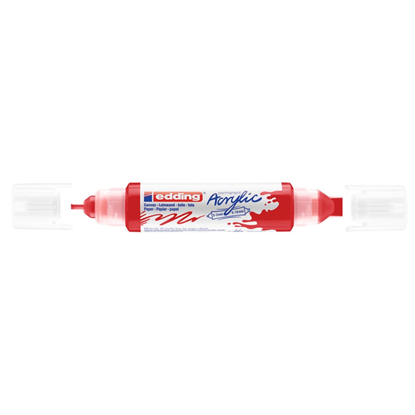 Edding 5400 Akrilik 3D Doubleliner Çift Uçlu Tüp  2-3 Ve 5-10 mm Trafik Kırmızı Mat