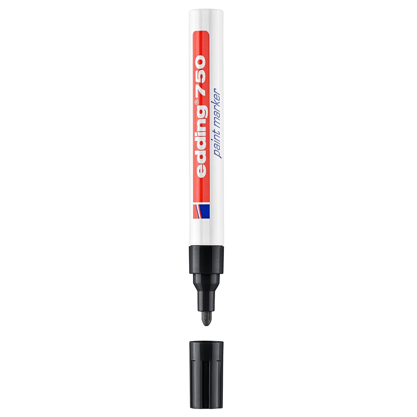 Edding 750 Tam Örtücü Boya Kalemi Yuvarlak Uç  2-4 mm Siyah