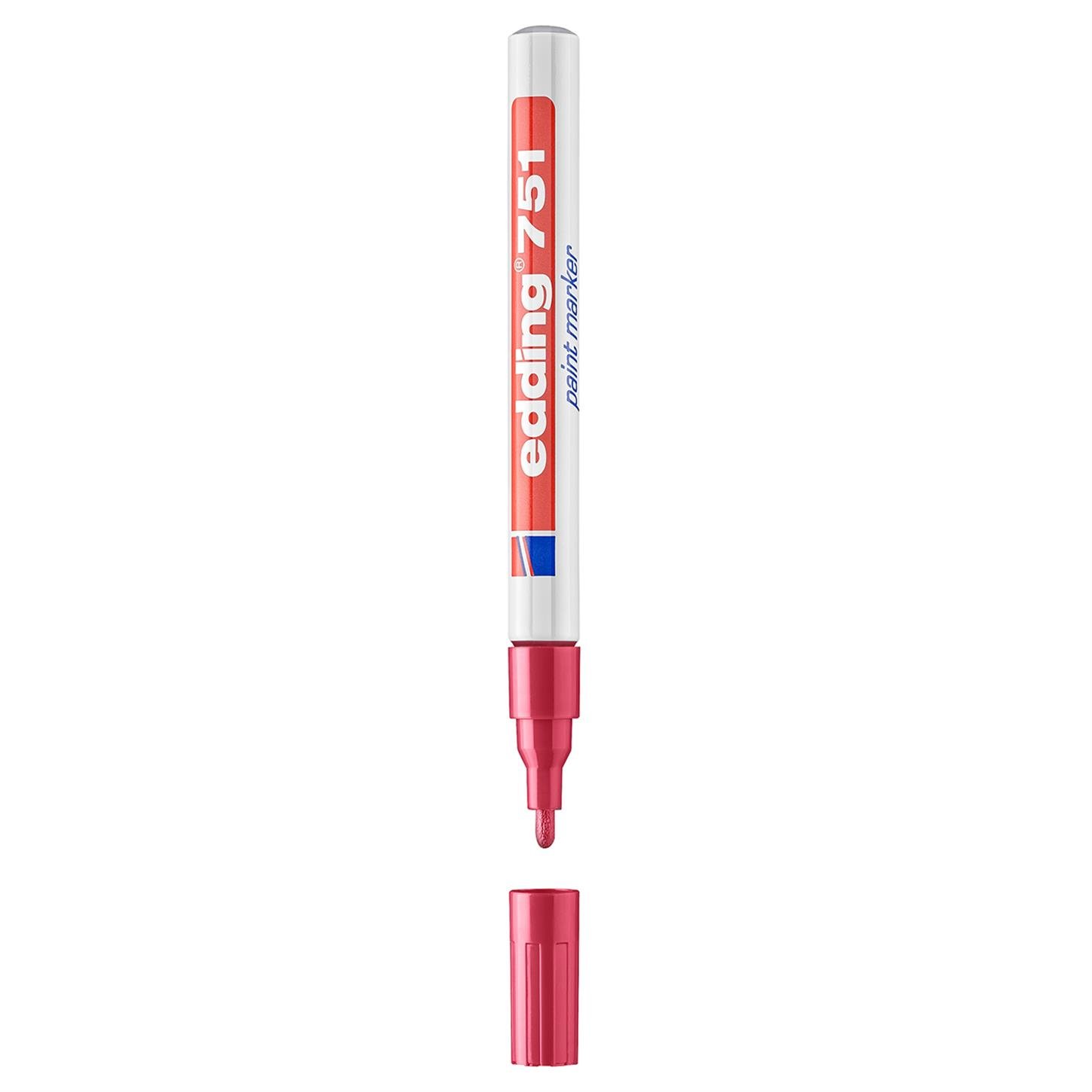 Edding 751 Tam Örtücü Boya Kalemi Yuvarlak Uç  1-2 mm Kırmızı