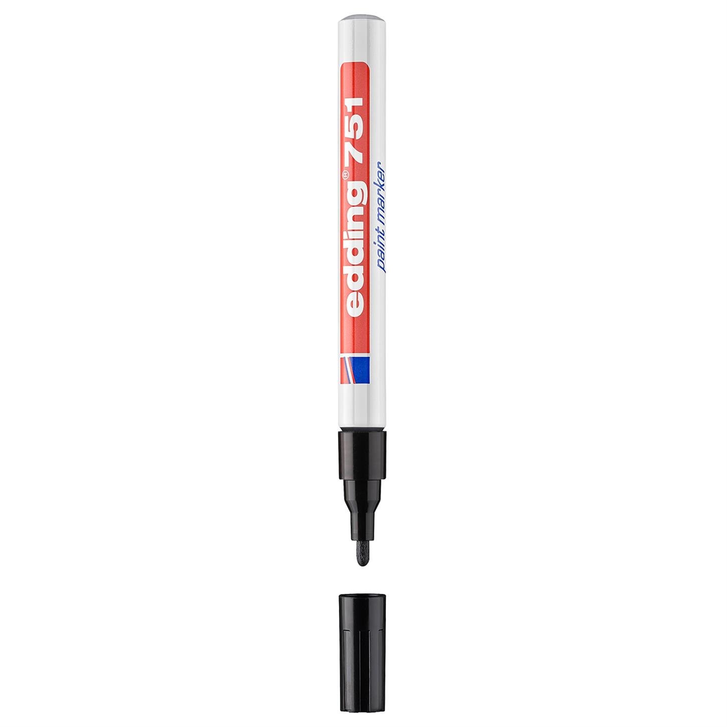 Edding 751 Tam Örtücü Boya Kalemi Yuvarlak Uç   1-2 mm Siyah