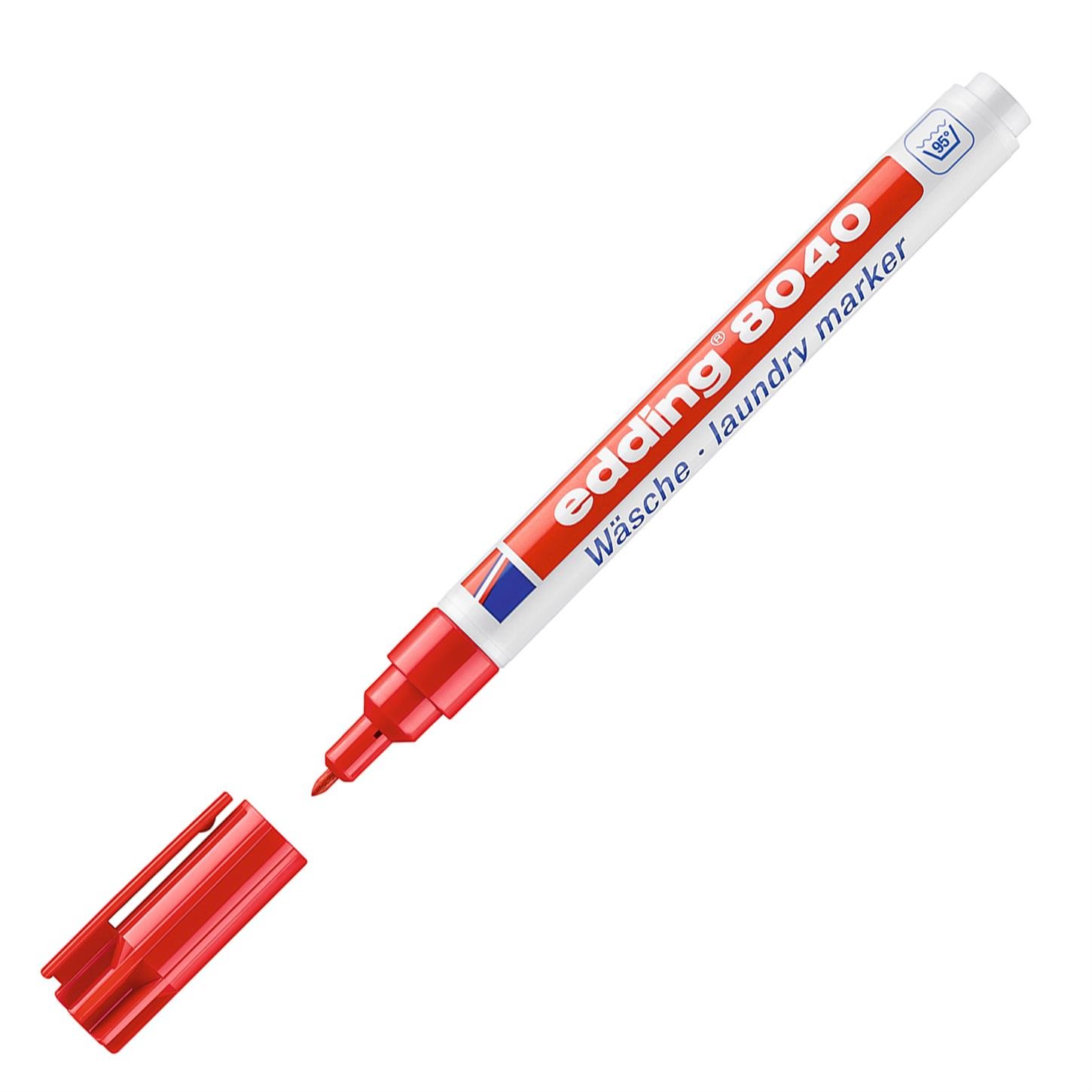 Edding 8040 Çamaşır Kalemi Yuvarlak Uç 1 mm Kırmız
