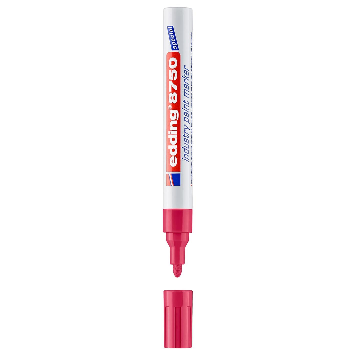Edding 8750 Tam Örtu¨cu¨ Endu¨stri Kalemi, Kırmızı