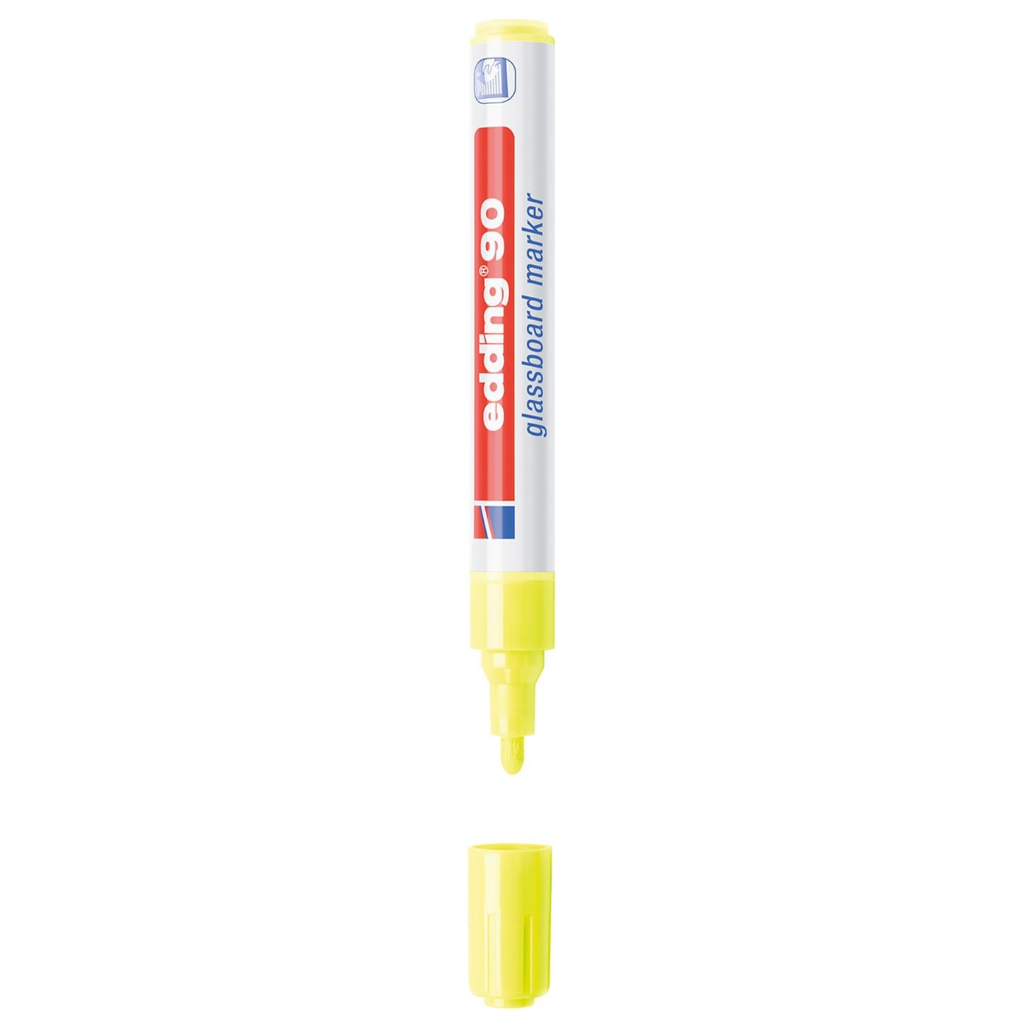 Edding 90 Cam Yazı Tahtası Kalemi Yuvarlak Uç  2-3 mm Sarı
