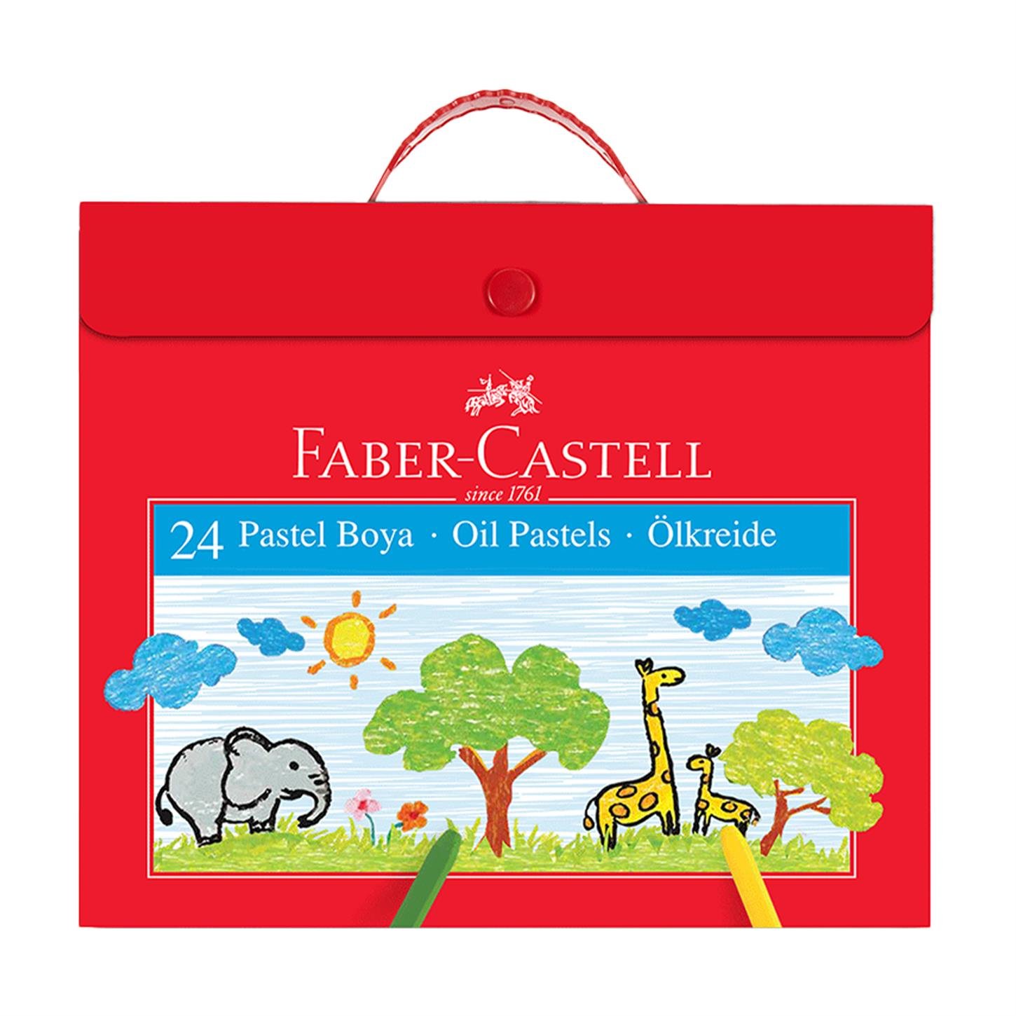 Faber Castel Plastik Çantalı Pastel Boya, 24lü