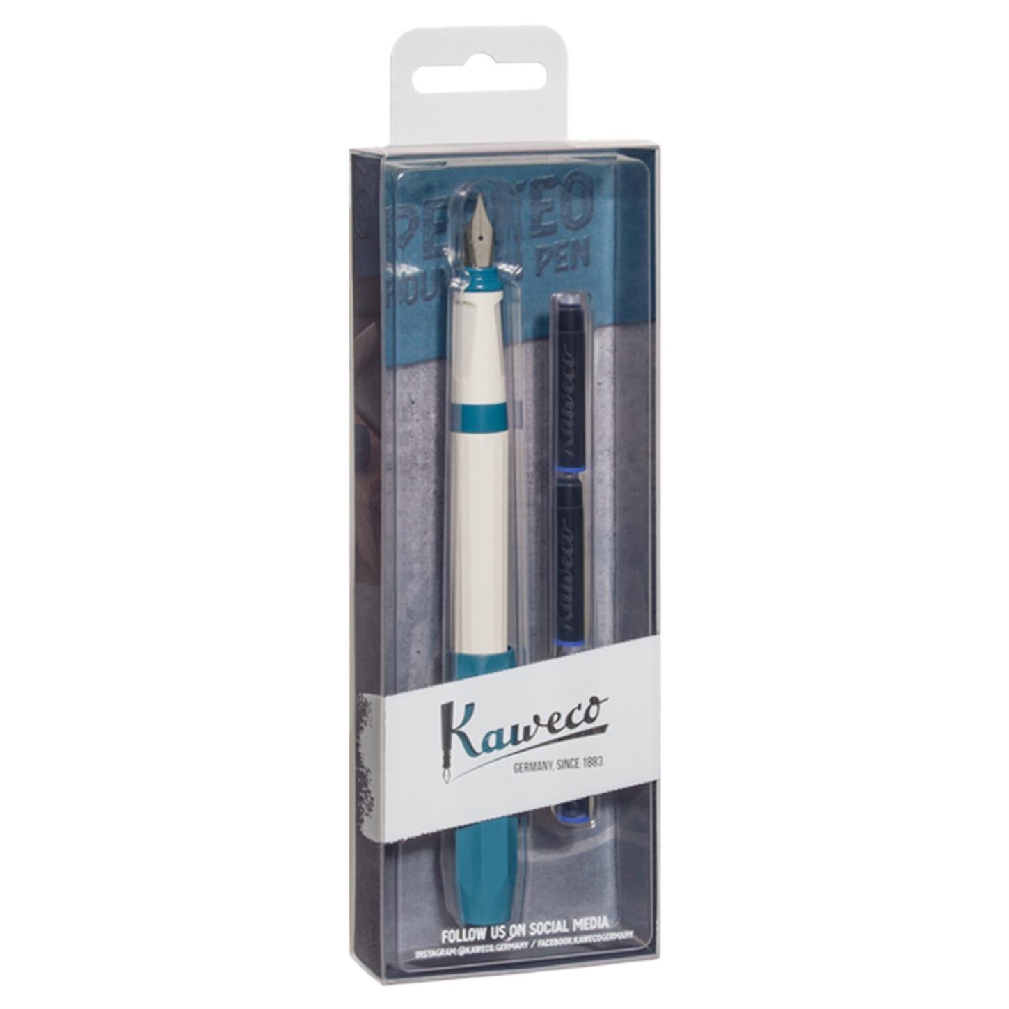 Kaweco Perkeo Dolma Kalem Seti Krem-Turkuaz Medium  (M) Uç