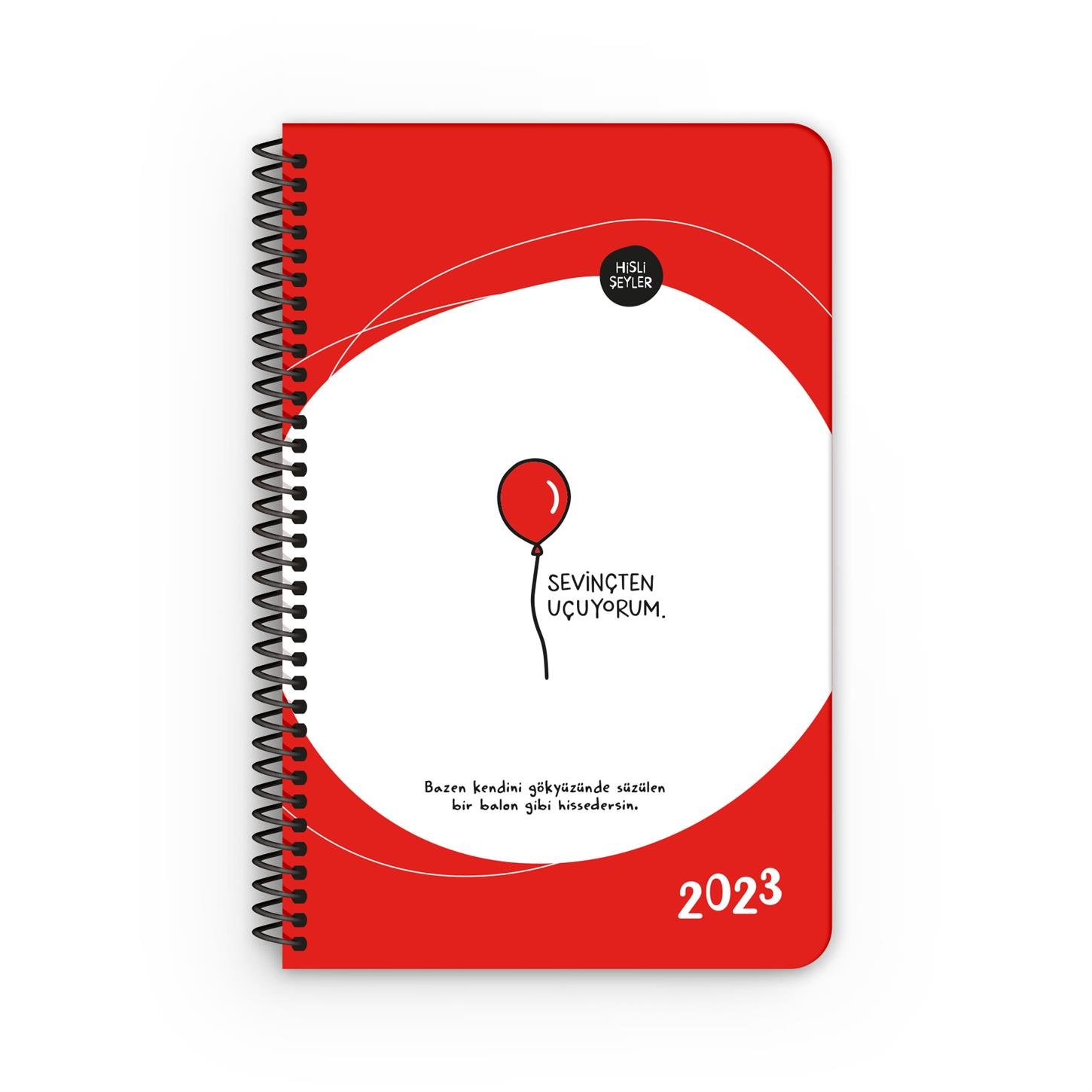 Keskin Color  Haftalık Ajanda Hisli Şeyler Serisi-  Sevinçten Uçuyorum Kırmızı Karton Kapak 72 Yaprak (13x195 cm) Kırmızı