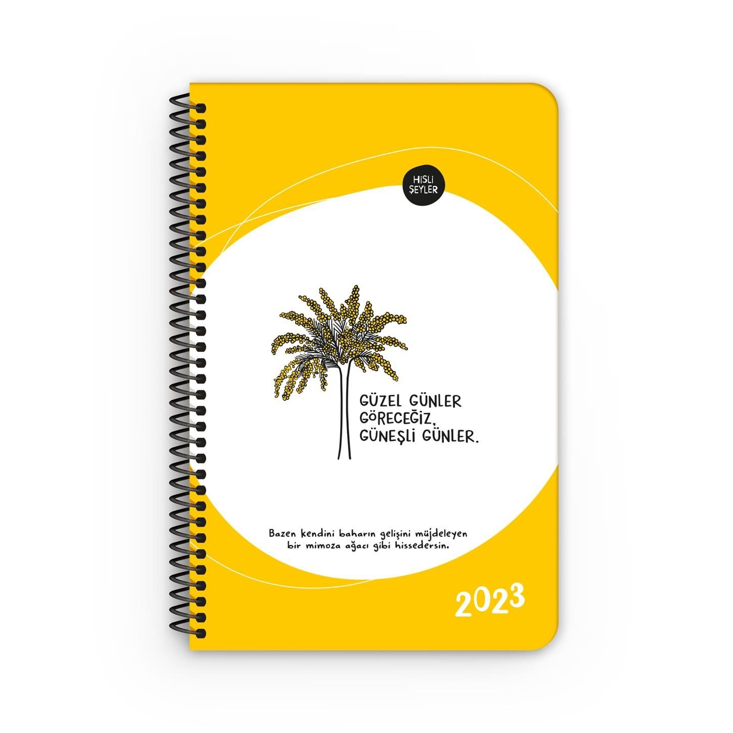 Keskin Color  Haftalık Ajanda Hisli Şeyler Serisi-  Güzel Günler Göreceğiz Güneşli Günler Sarı Karton Kapak 72 Yaprak (13x195 cm) Sarı