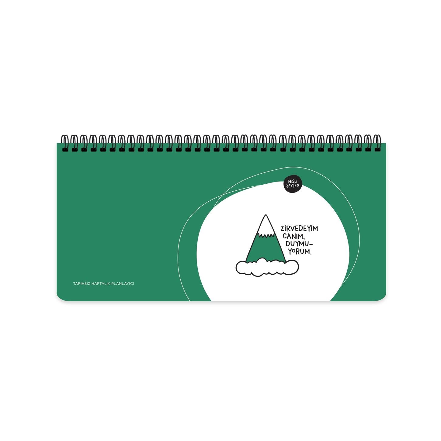 Keskin Color Tarihsiz Hisli Şeyler Seri Spiralli  Stickerlı Panner-Zirvedeyim Canım Duymuyorum 54 Yaprak (13x27 cm) Yeşil