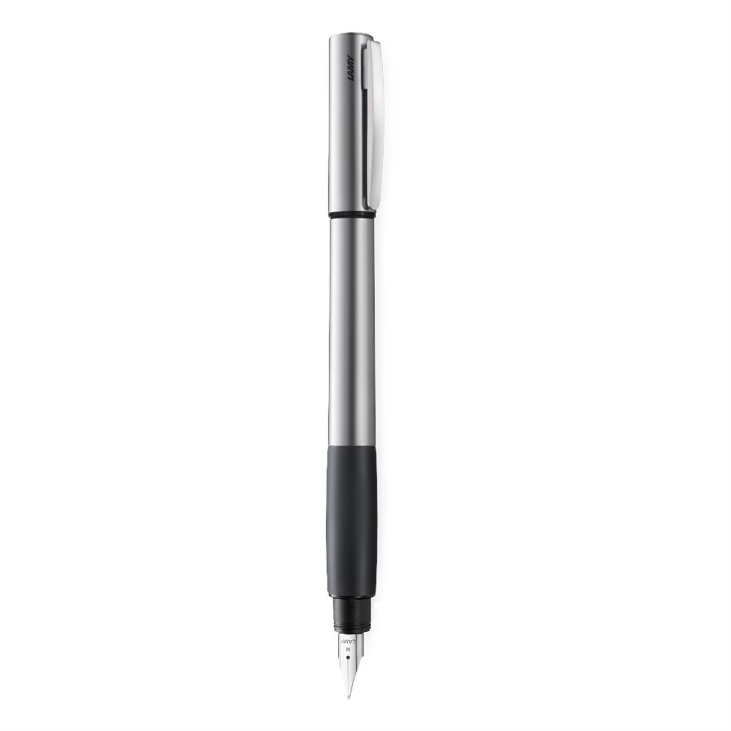 Lamy Accent Dolma Kalem, Alüminyum Gövde, Değiştirilebilen Siyah Kauçuk Grip, Parlak Çelik U