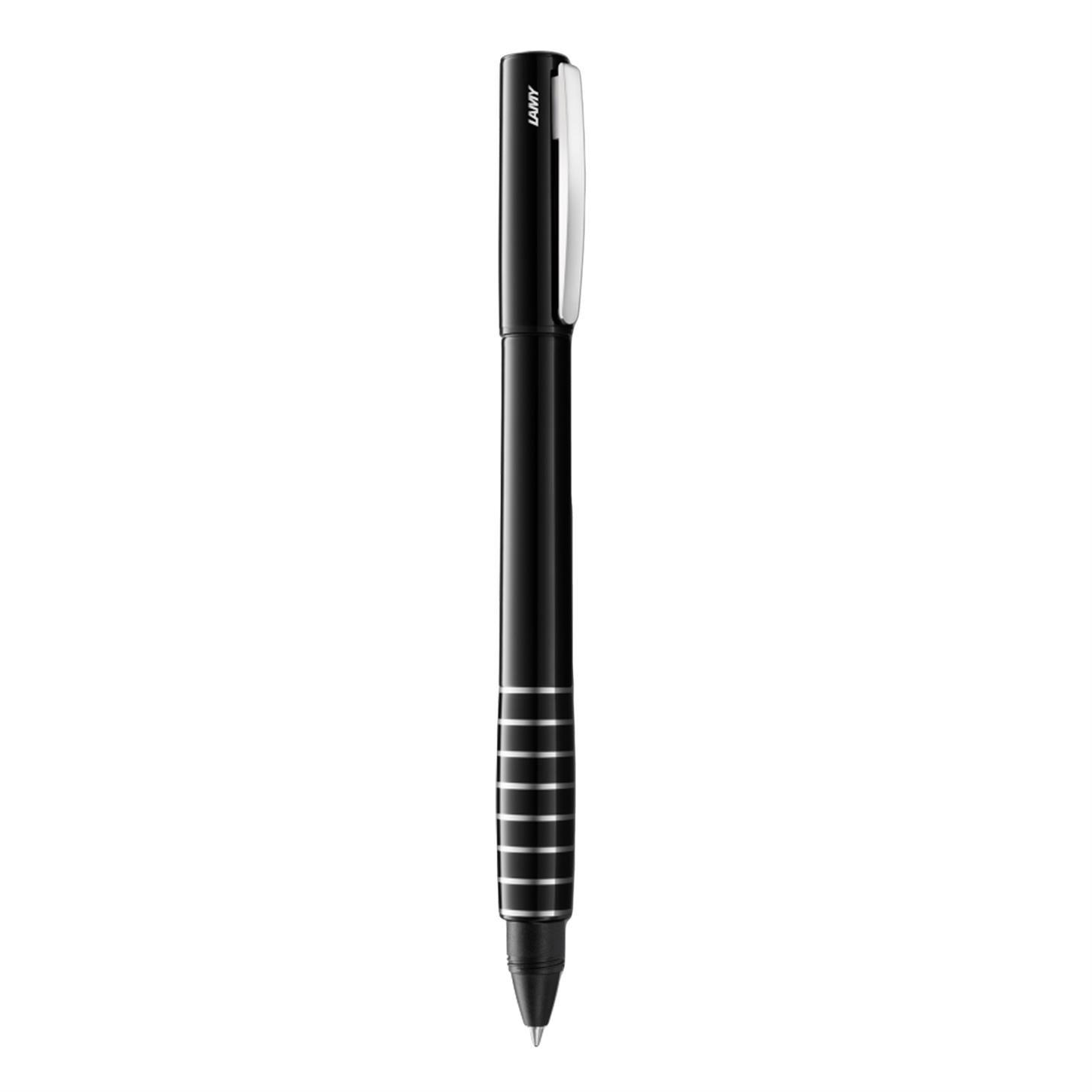 Lamy Accent Roller Kalem, Lake Gövde, Pırlanta Çizgili, Değiştirilebilen Grip, Parlak Siyah