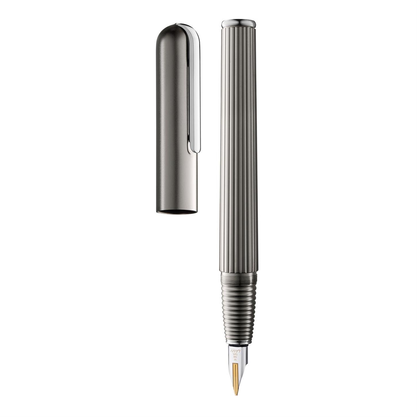 Lamy Imporıum Dolma Kalem, Mat Titanyum Gövde, Platin Klisp, 14K Çift Renkli Altın (F) Uç, Titany