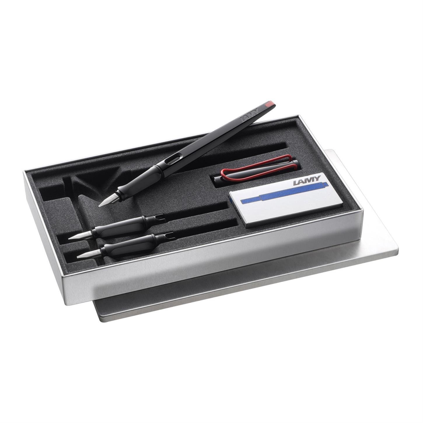 Lamy Joy 15 Kaligrafi Dolma Kalem Seti, 1 Adet Kalem + 3 Uç, Parlak Siyah