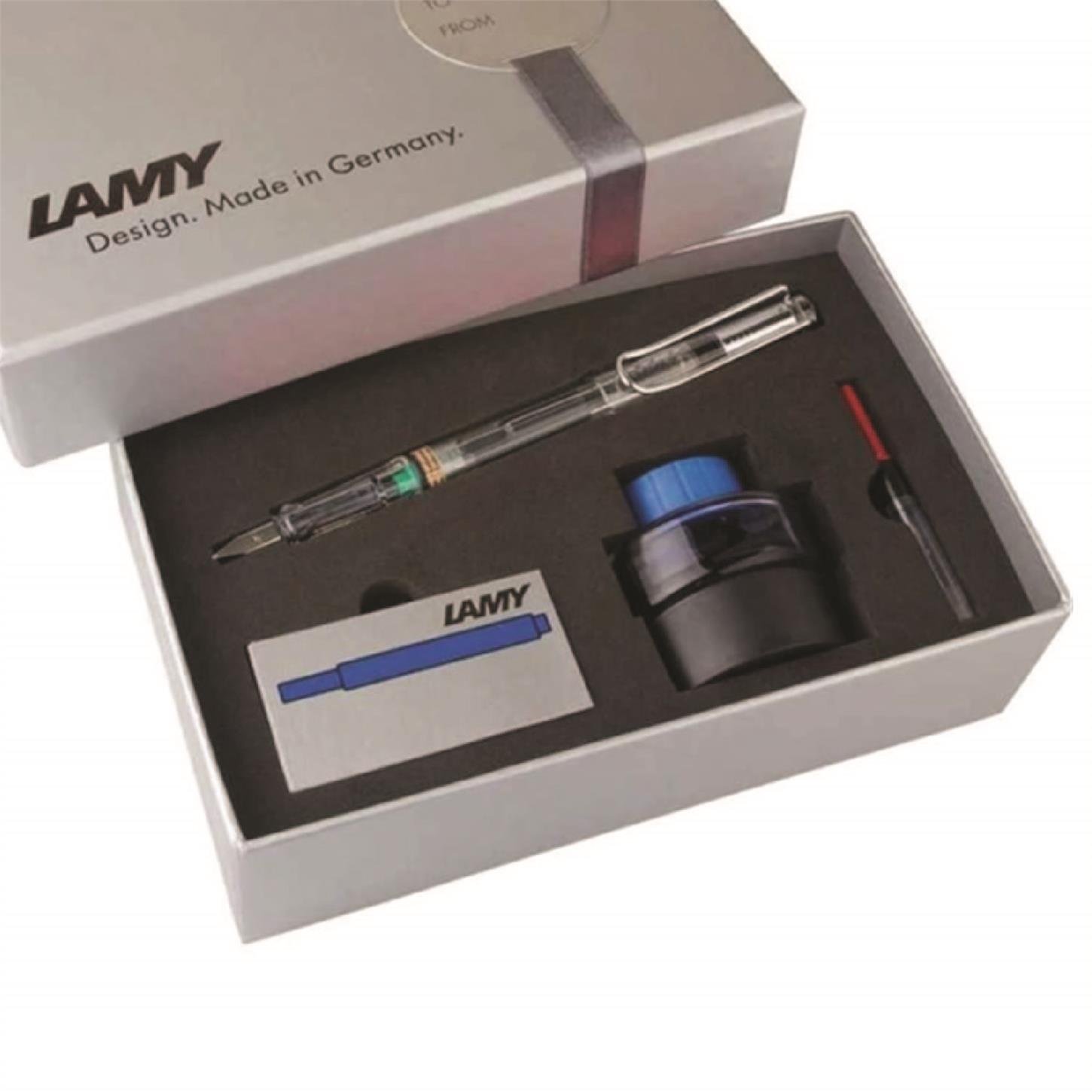 Lamy Safari Dolma Kalem Setleri, 1 Adet Kalem +  T51 30 ml Mavi Mürekkep, T10 Mavi Kartuş, Z28 Pist