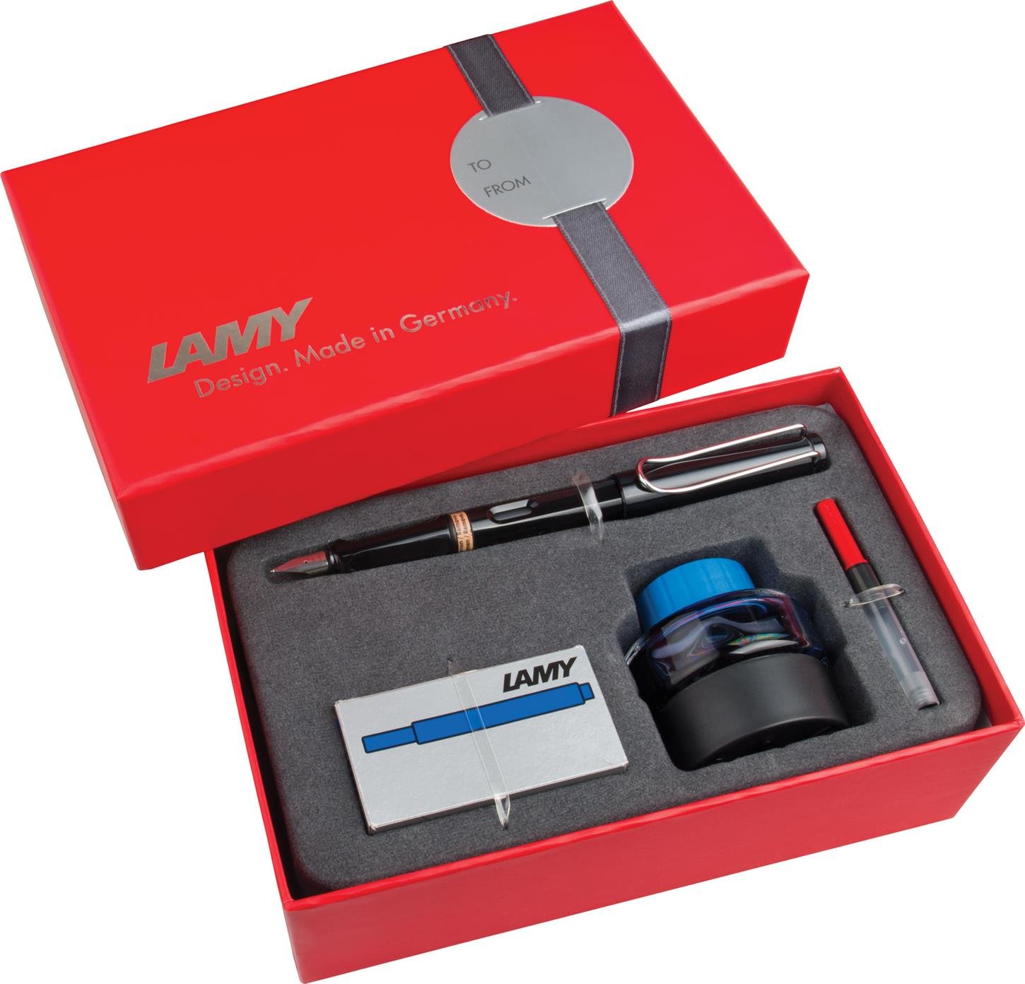 Lamy Safari Dolma Kalem Setleri, 1 Adet Kalem +  T51 30 ml Mavi Mürekkep, T10 Mavi Kartuş, Z28 Pist