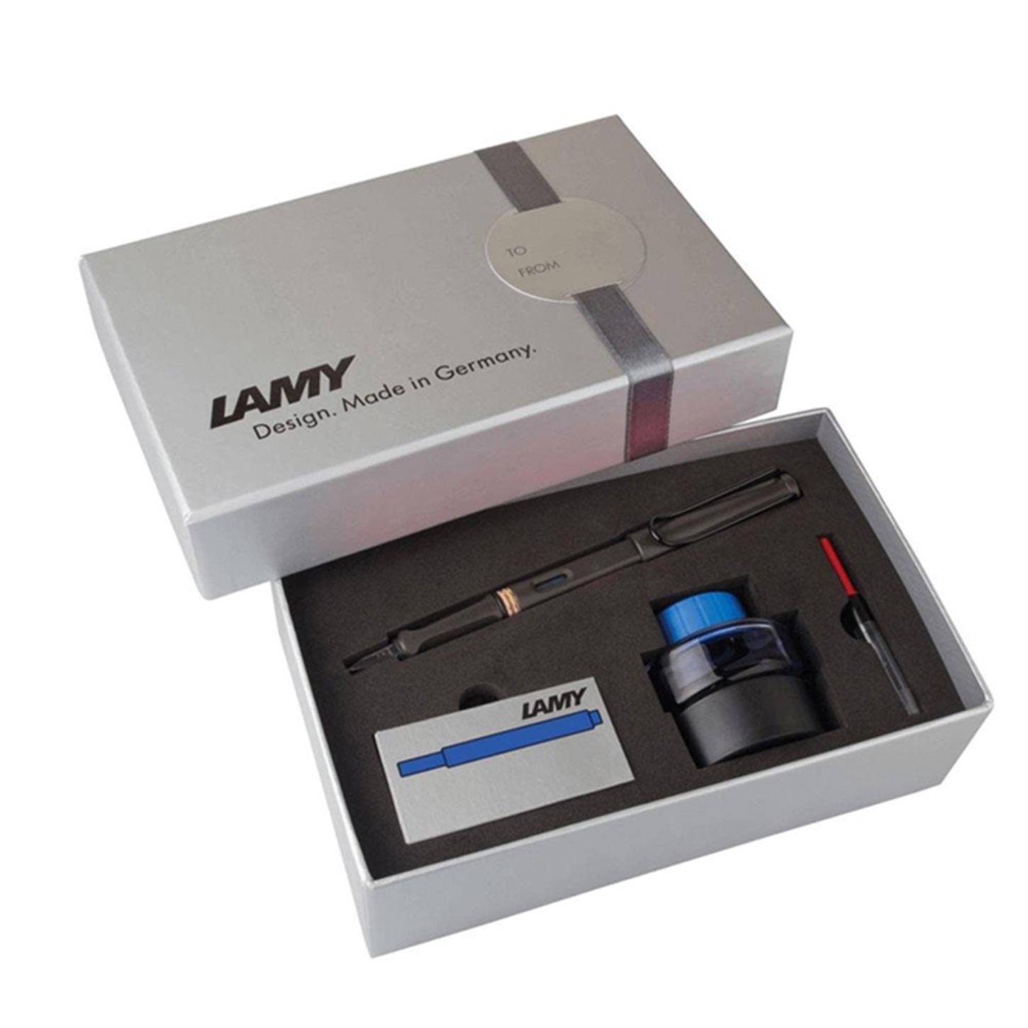 Lamy Safari Dolma Kalem Setleri, 1 Adet Kalem +  T51 30 ml Mavi Mürekkep, T10 Mavi Kartuş, Z28 Pist