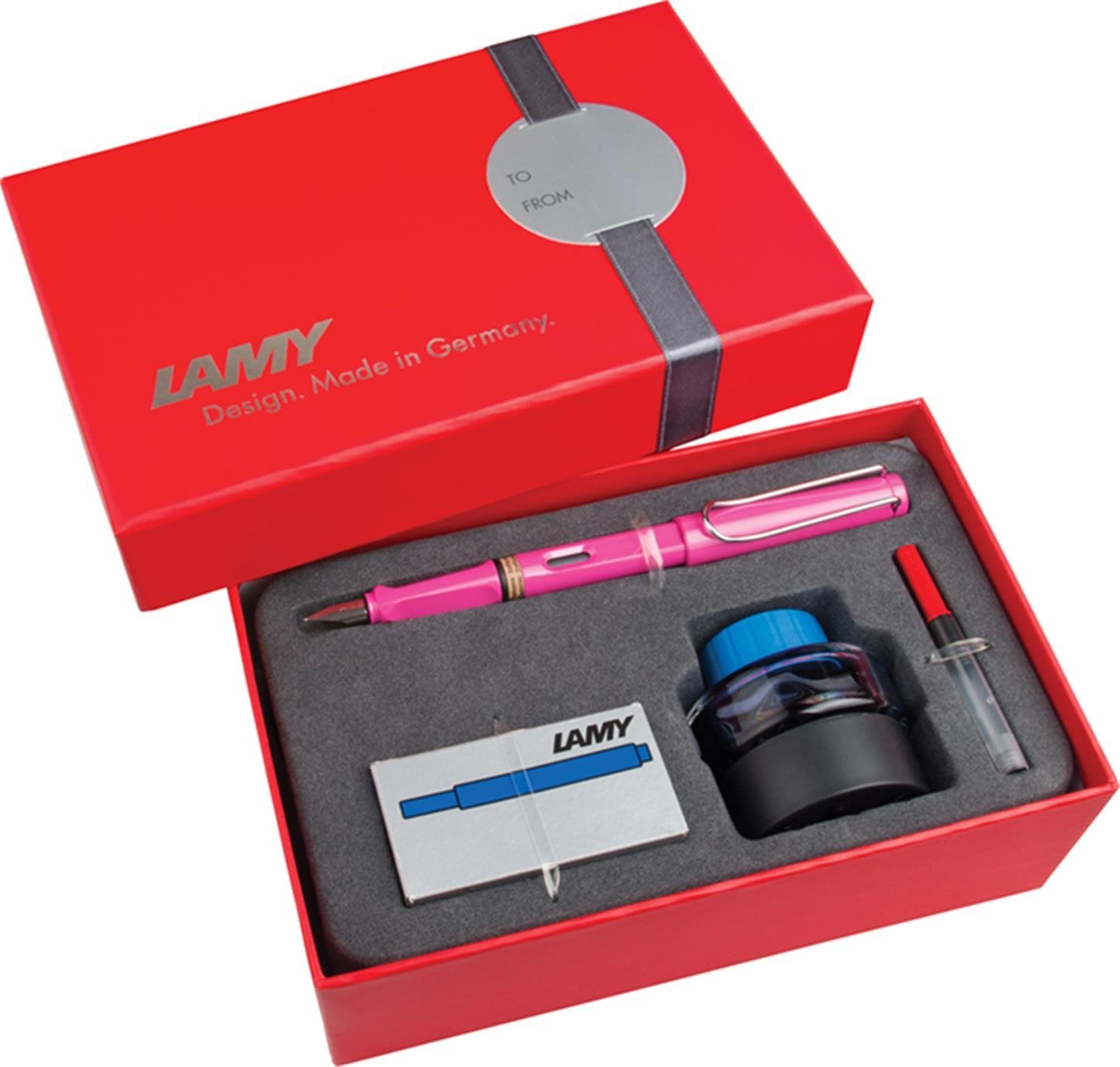Lamy Safari Dolma Kalem Setleri, 1 Adet Kalem +  T51 30 ml Mavi Mürekkep, T10 Mavi Kartuş, Z28 Pist