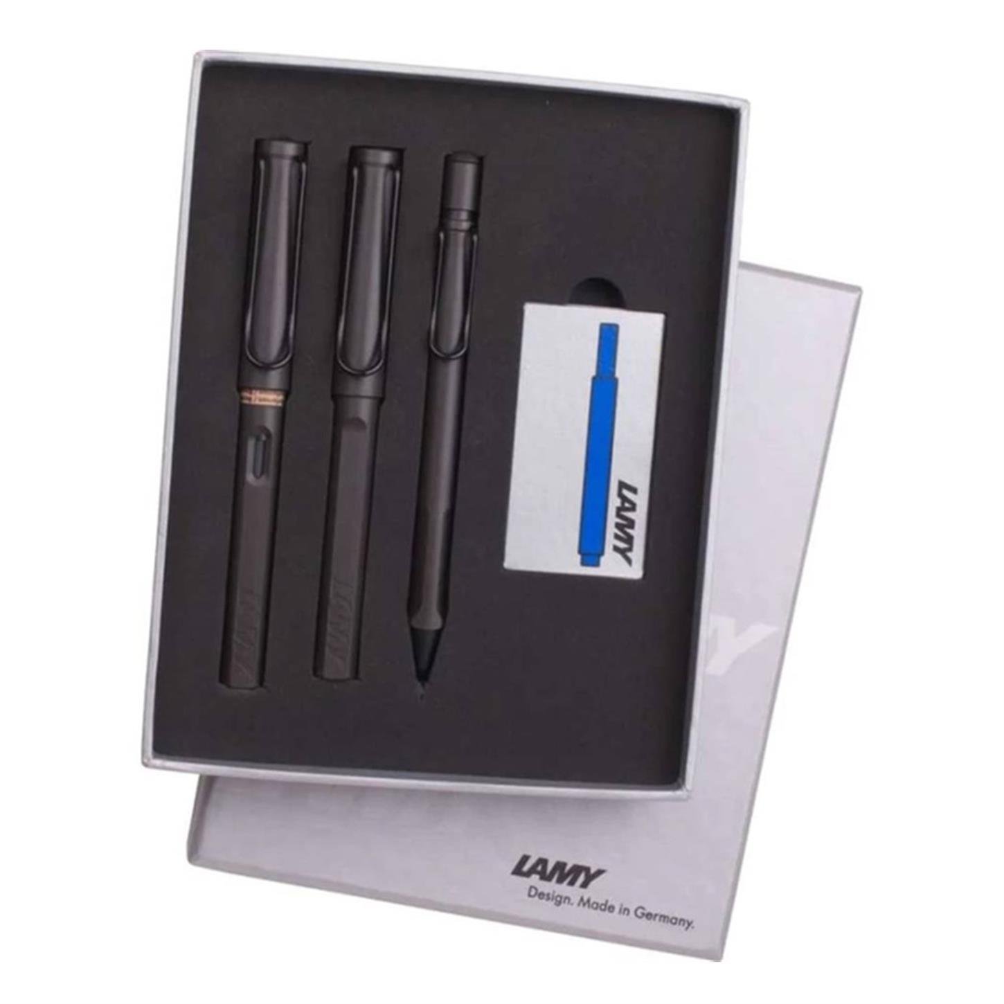 Lamy Safari Dolma + Roller + Versatil Kalem, 3'lü  Set, Mat Siyah