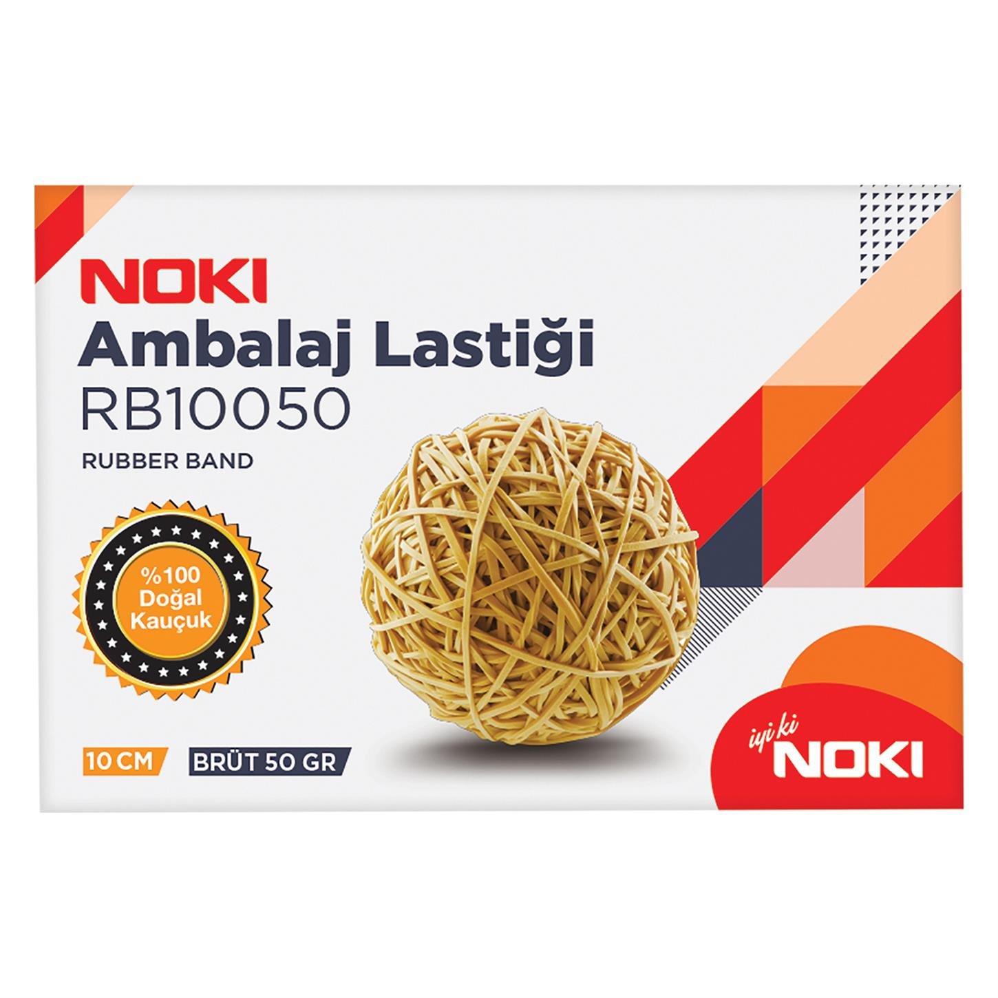 Noki Ambalaj Lastiği, %100 Kauçuk, 50 gr Kutu,  10 cm