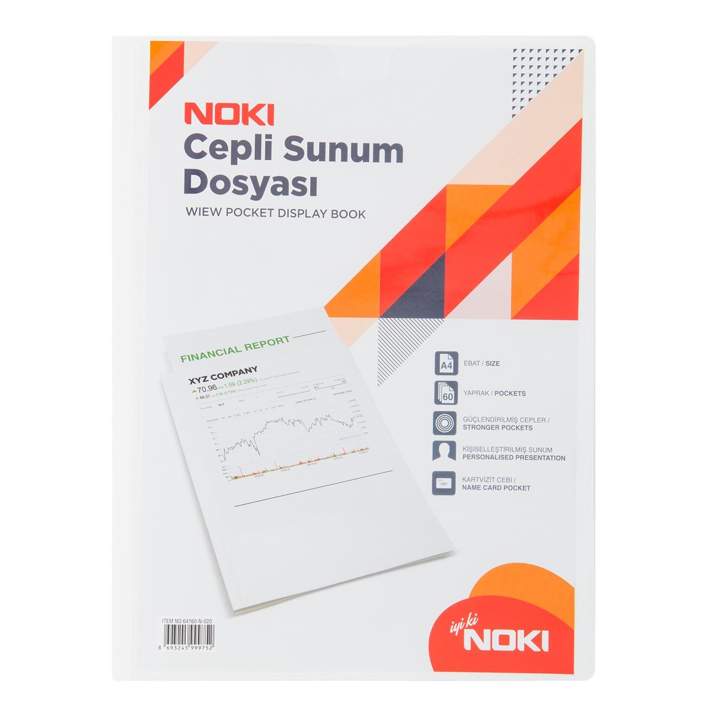 Noki Cepli Sunum Dosyası, 60 Yaprak, Beyaz