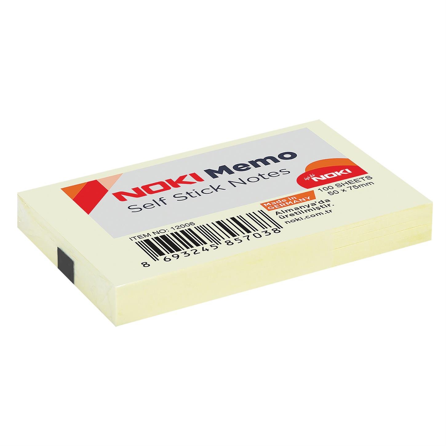 Noki Memo Yağışkanlı Not Kağıdı, 50x75  mm Sarı