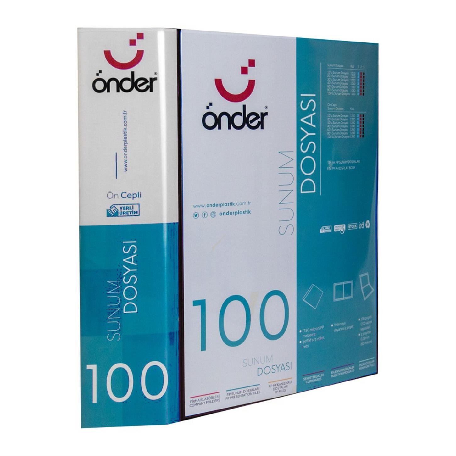 Önder Ön Cepli Sunum Dosyası, Poşetli, 100lü, Syh