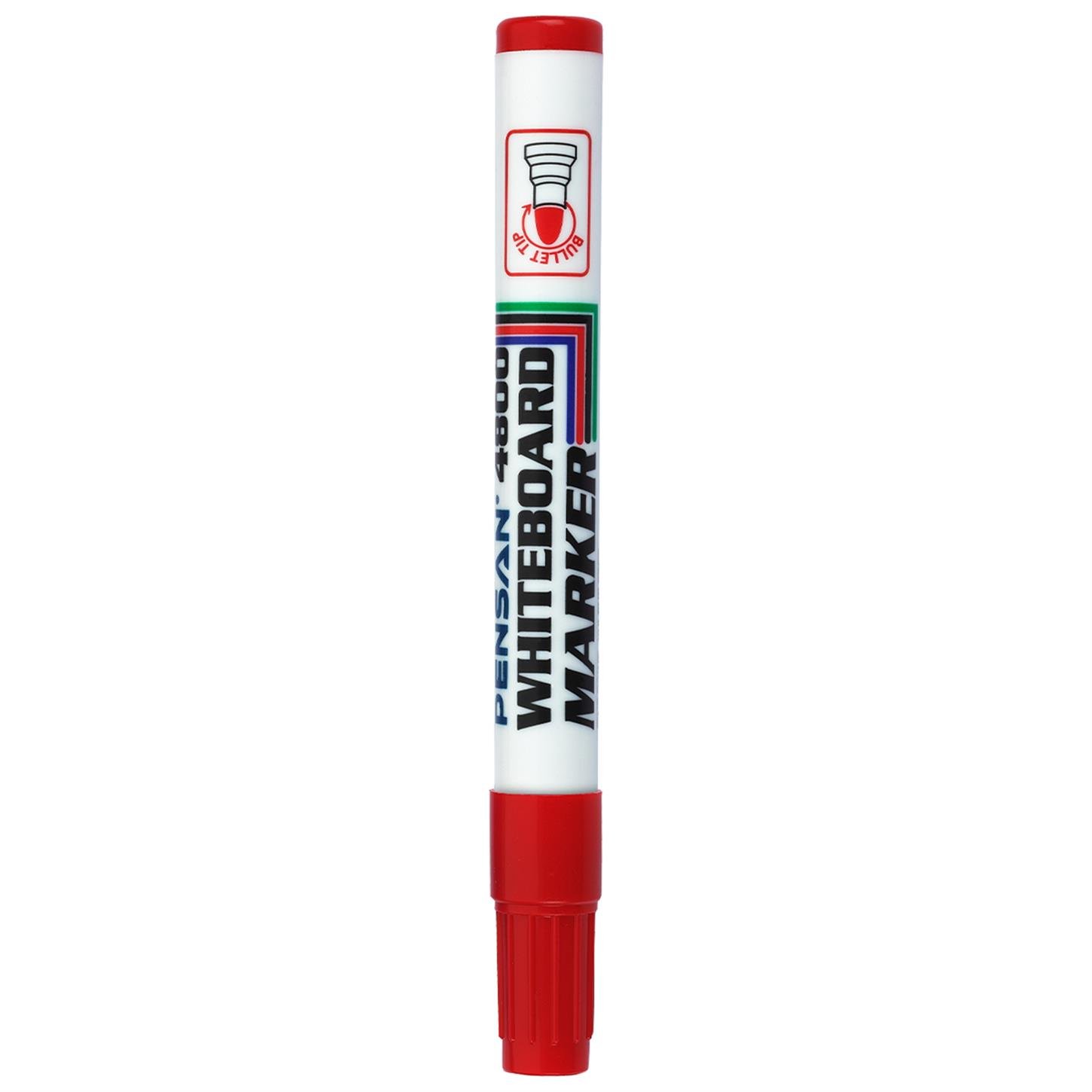 Pensan 4800-1 Beyaz Tahta Kl. Yuvarlak Uç, Kırmızı