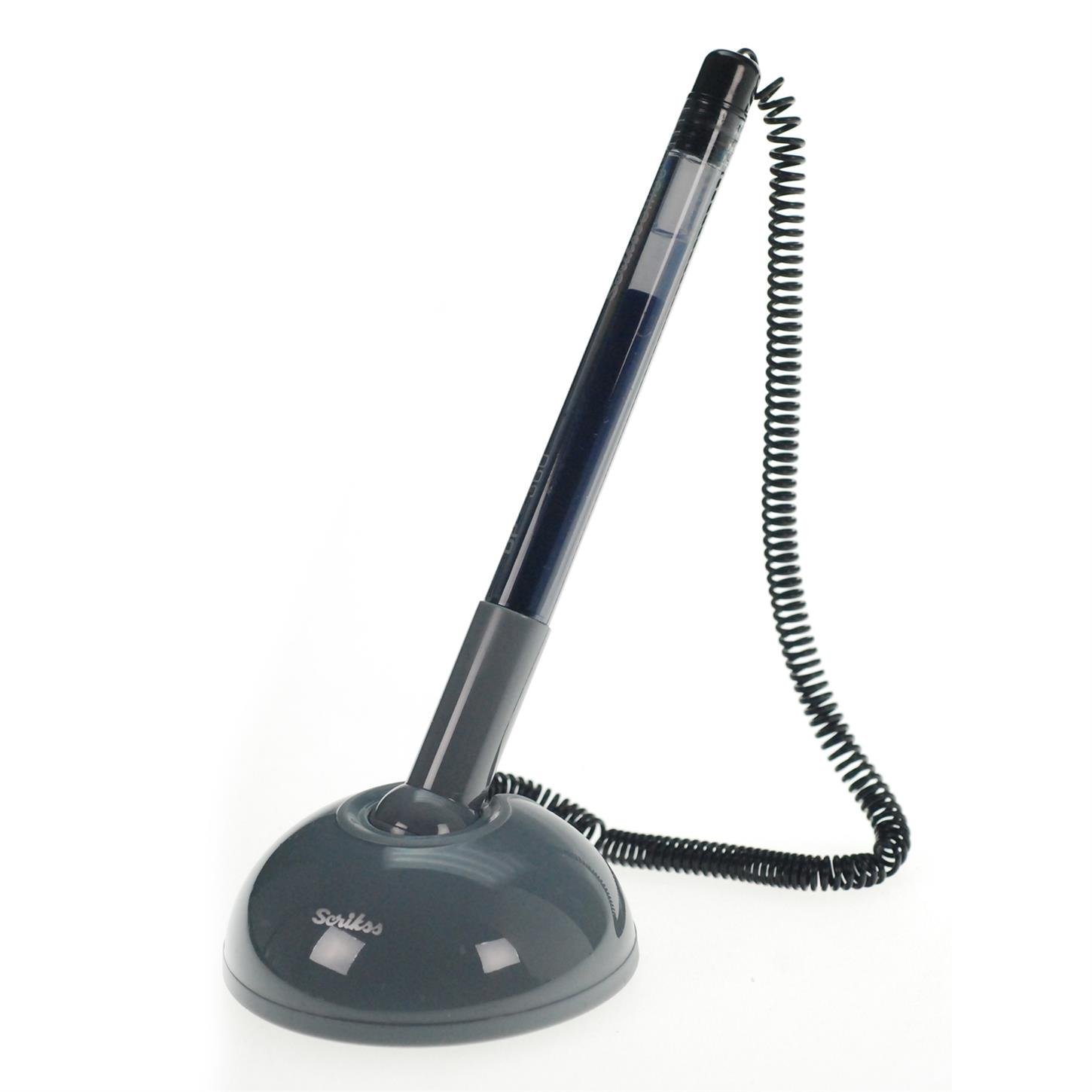 Scrikss Dp-360° Dönebilen Masaüstü Jel Kalem Suya  Dayanıklı 0.7 mm Uç Gri