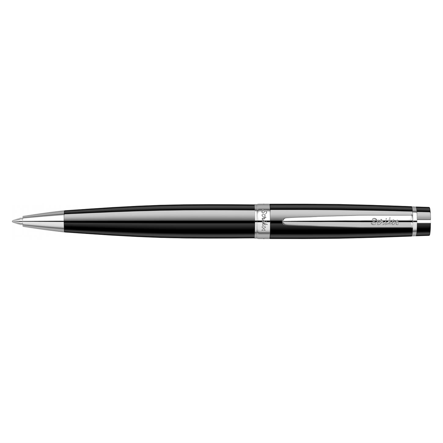 Scrikss Elegance Honour 38 Tükenmez Kalem Lake  Gövde Krom Kaplama Klips Siyah