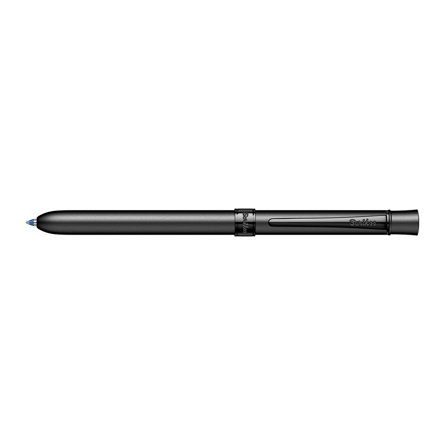 Scrikss Elegance Trio 93 Multifonksiyonel Kalem Siyah-Kırmızı Tükenmez-Versatil (Uçlu) 0.5 mm Lake