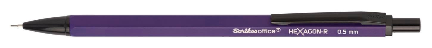 Scrikss Hexagon-r Neon Versatil (Uçlu) Kalem Metal Gövde Siyah Metal Klips 0.5 mm Uç Neon Mor