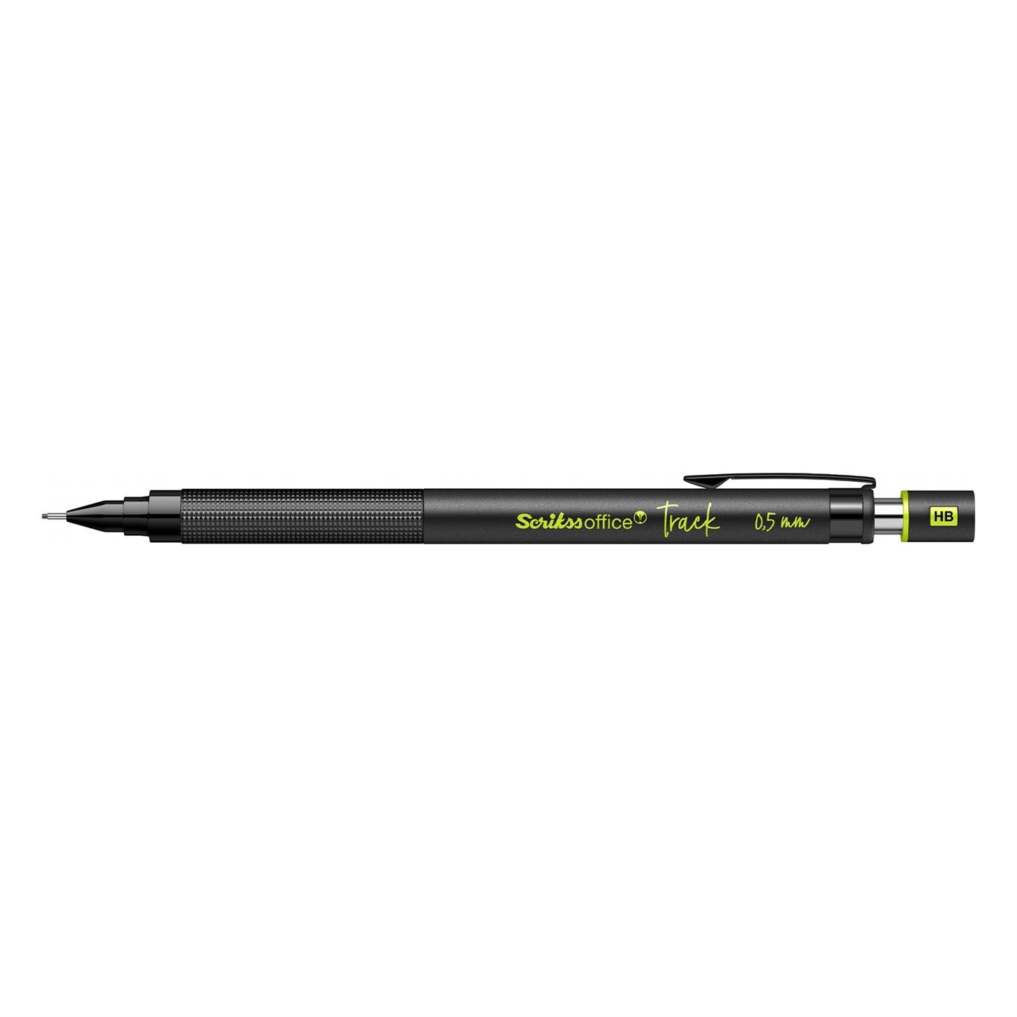 Scrikss Track Versatil (Uçlu) Kalem Plastik Gövde Siyah Metal Klips 0.5 mm Uç Yeşil