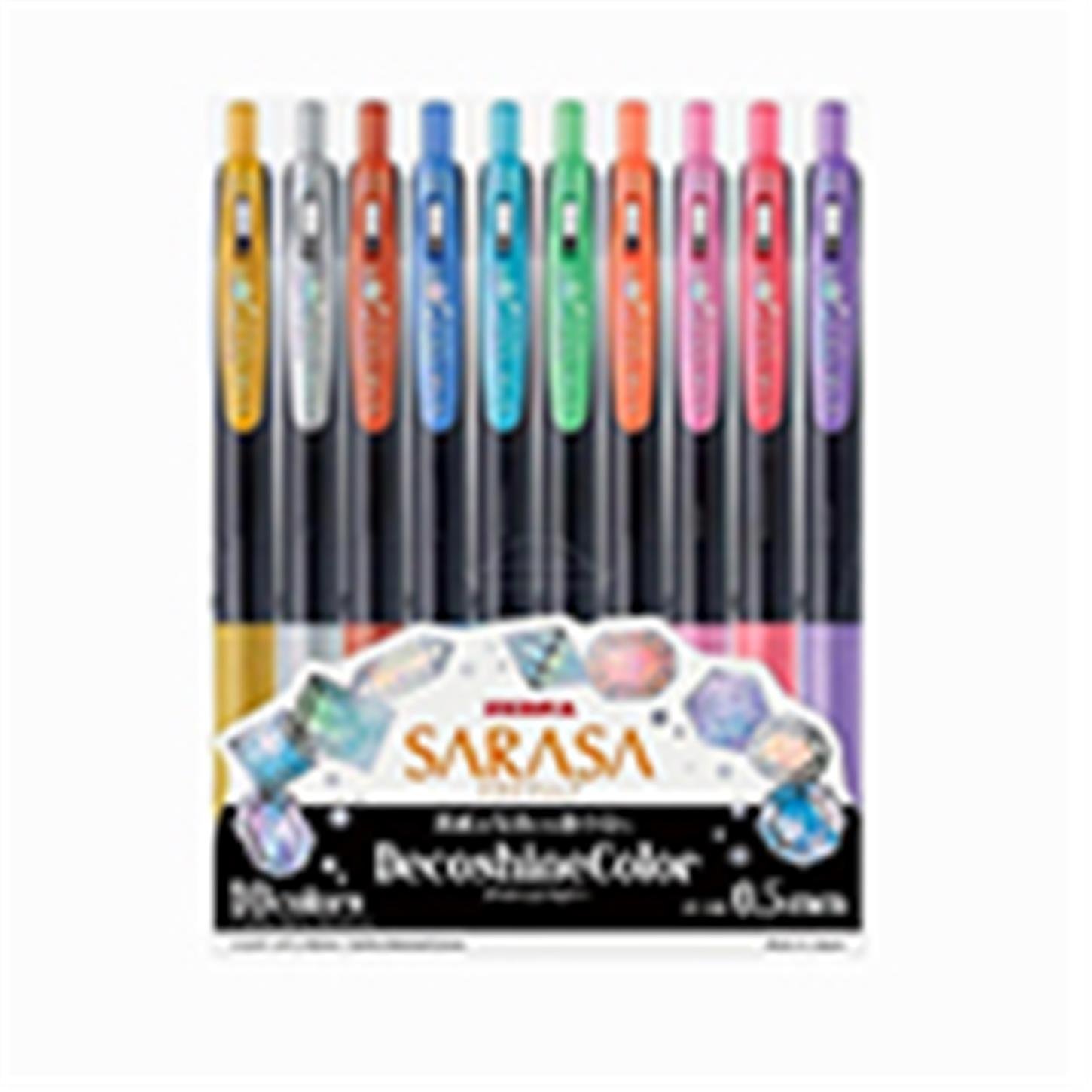 Zebra Sarasa, 0.5 mm uç, 10 renk, Decoshine