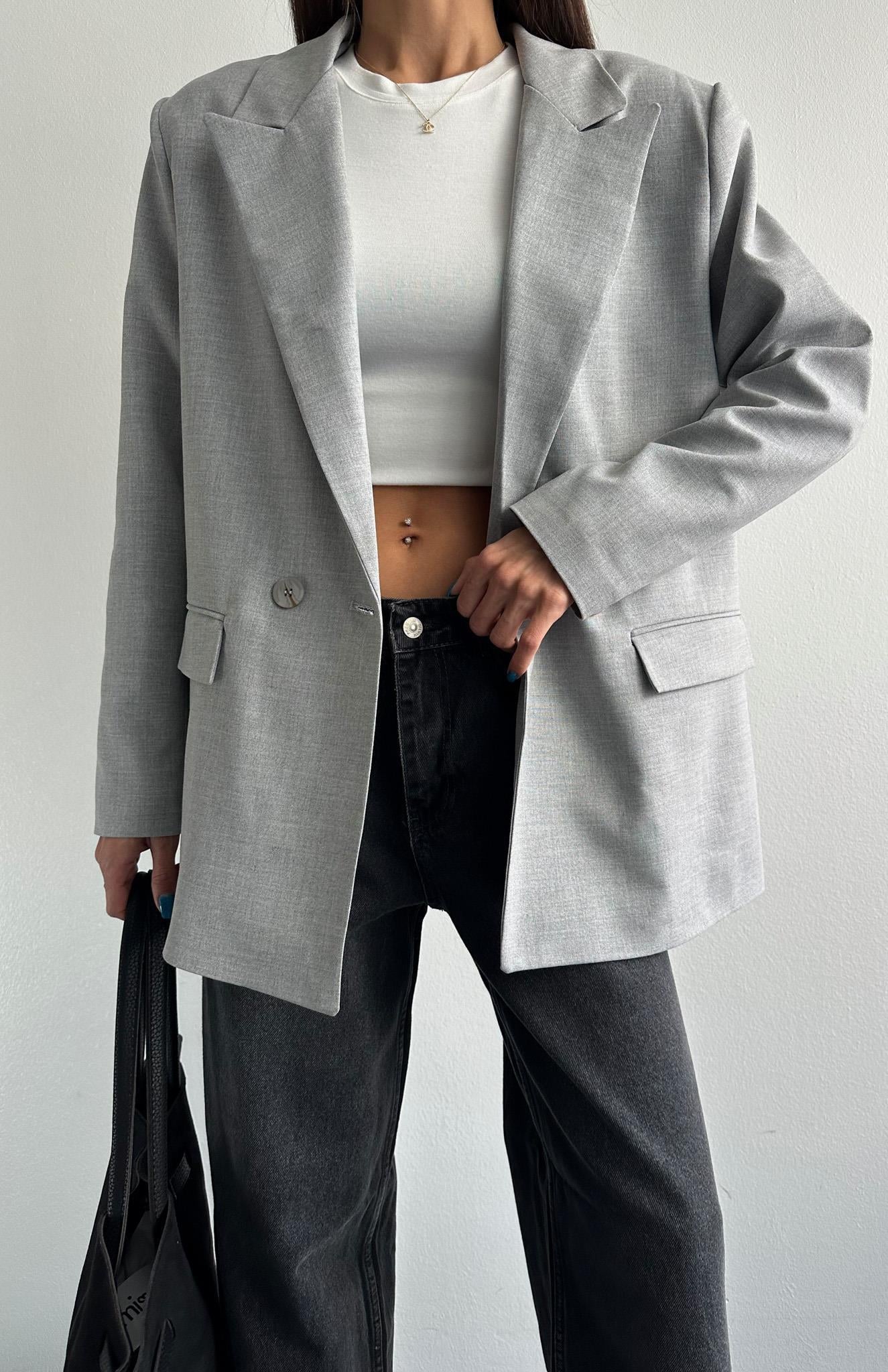  Oversize Daddy Premium Astarlı Blazer Ceket