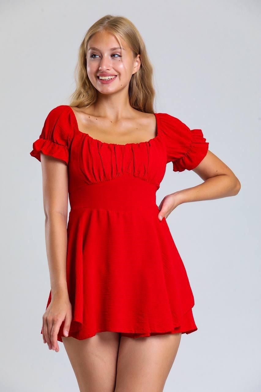 Premium Drapeli Şortlu Ekstra Mini Elbise