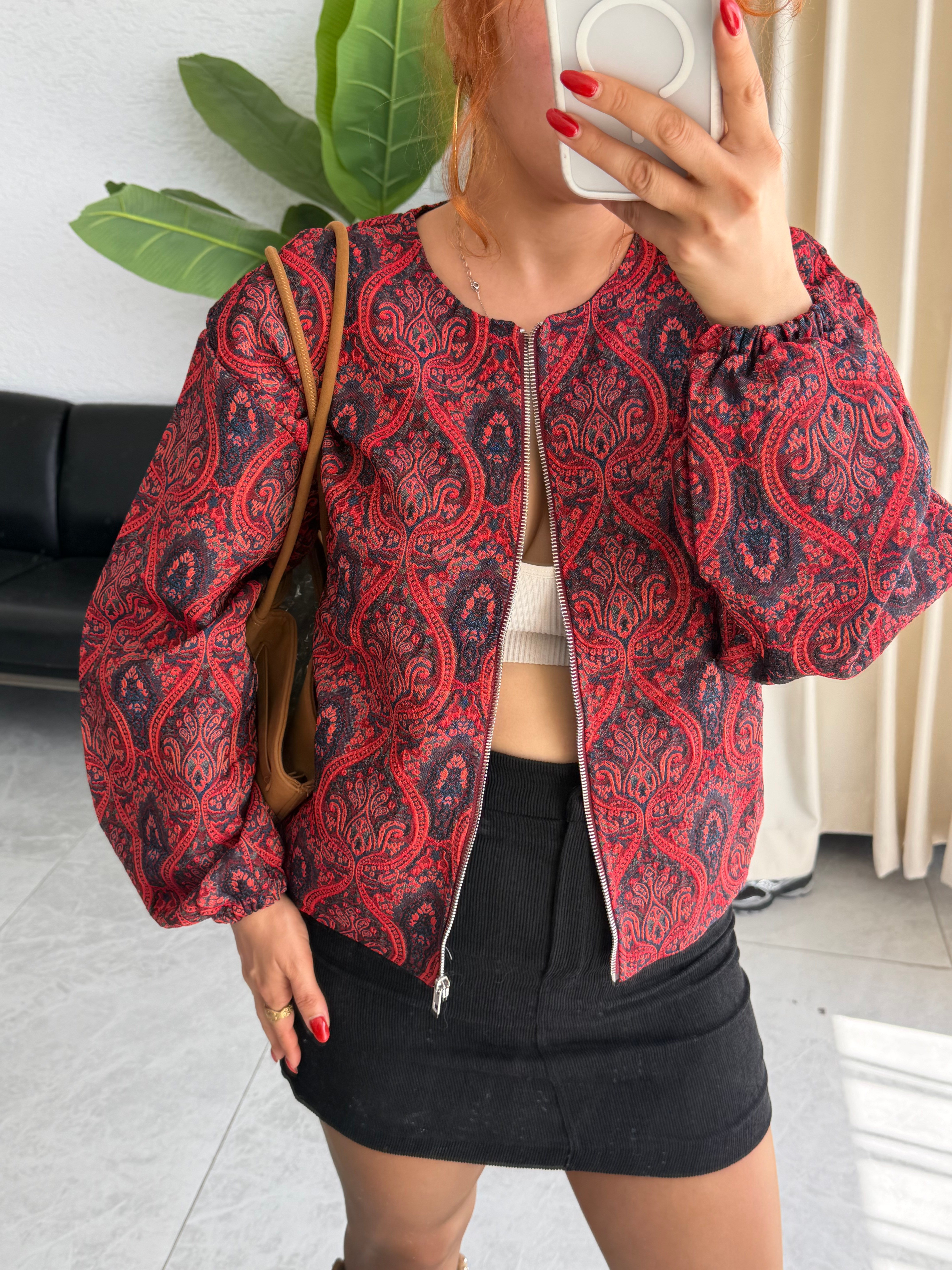 Roxanne Paisley Bomber Ceket