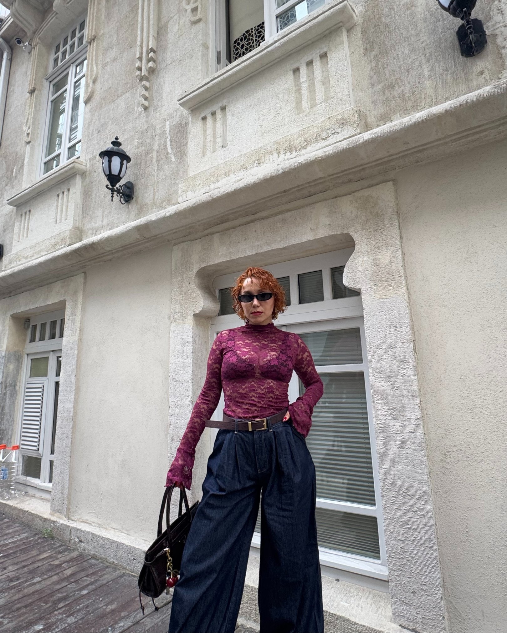 Trend Dantelli Trasnparan Bluz Aura