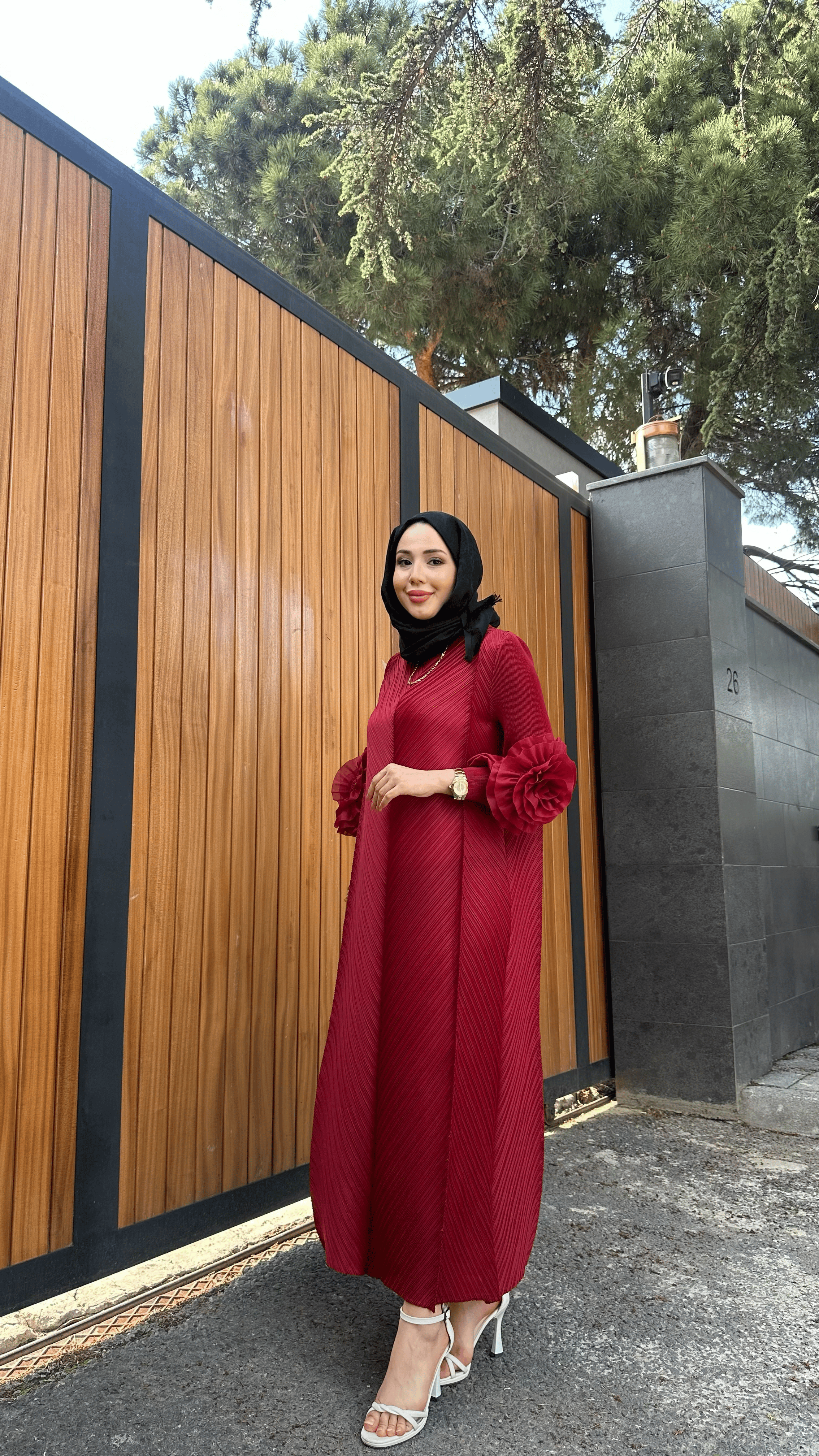 ROSE BORDO ELBİSE