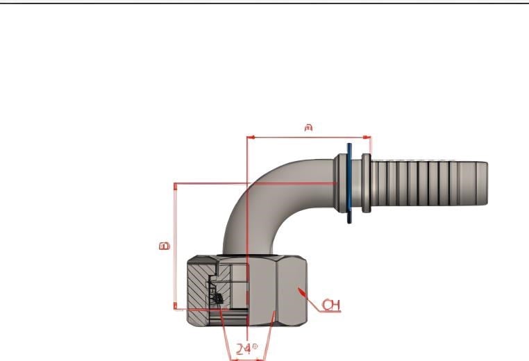 1/2 M26X1,5 18L METRİK SOMUNLU 90° O-RİNG RAKOR