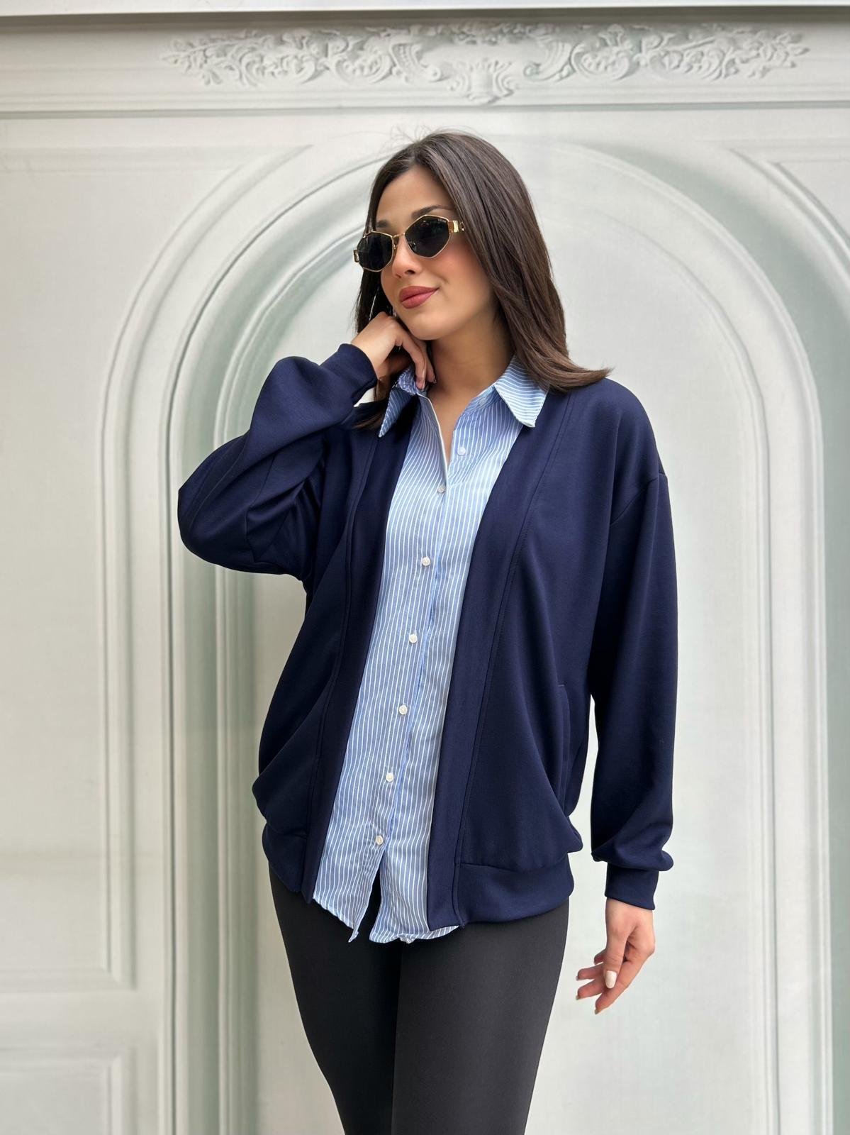 GÖMLEK.GARNİLİ.HIRKA.LACİVERT