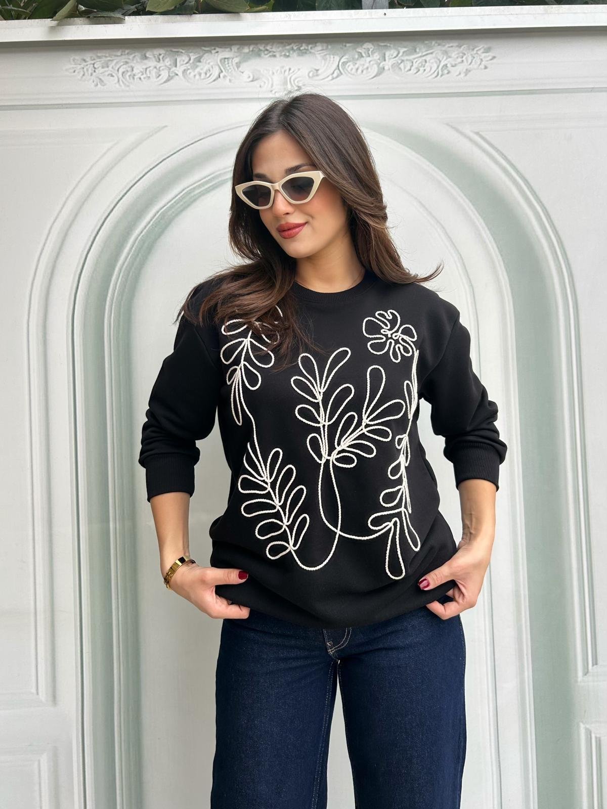 İPEK.NAKIŞLI.SWEAT.SİYAH