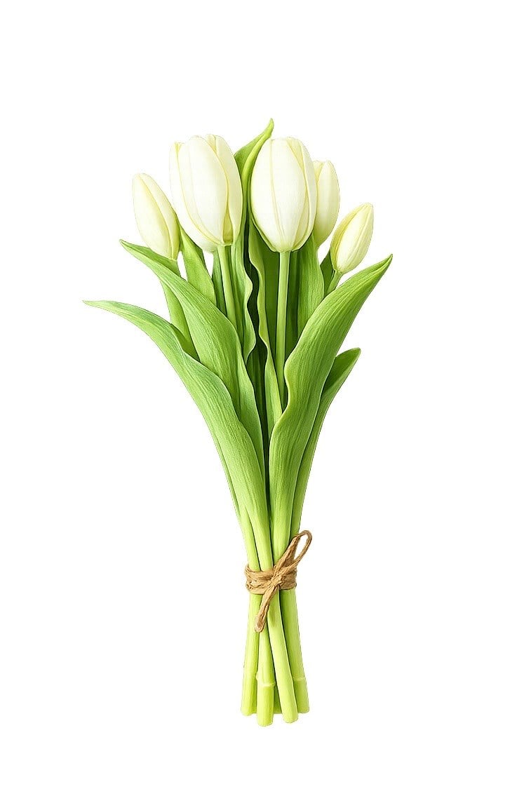 Beyaz Islak Lale 32cm