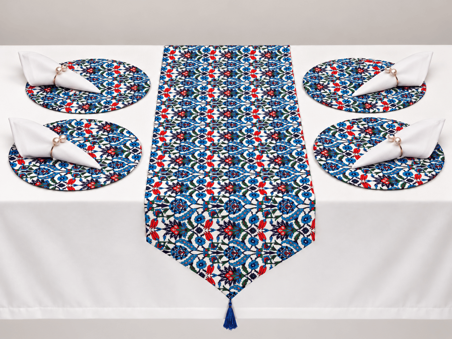 ÇİNİ DESENLİ 9 PARÇA RUNNER SETİ