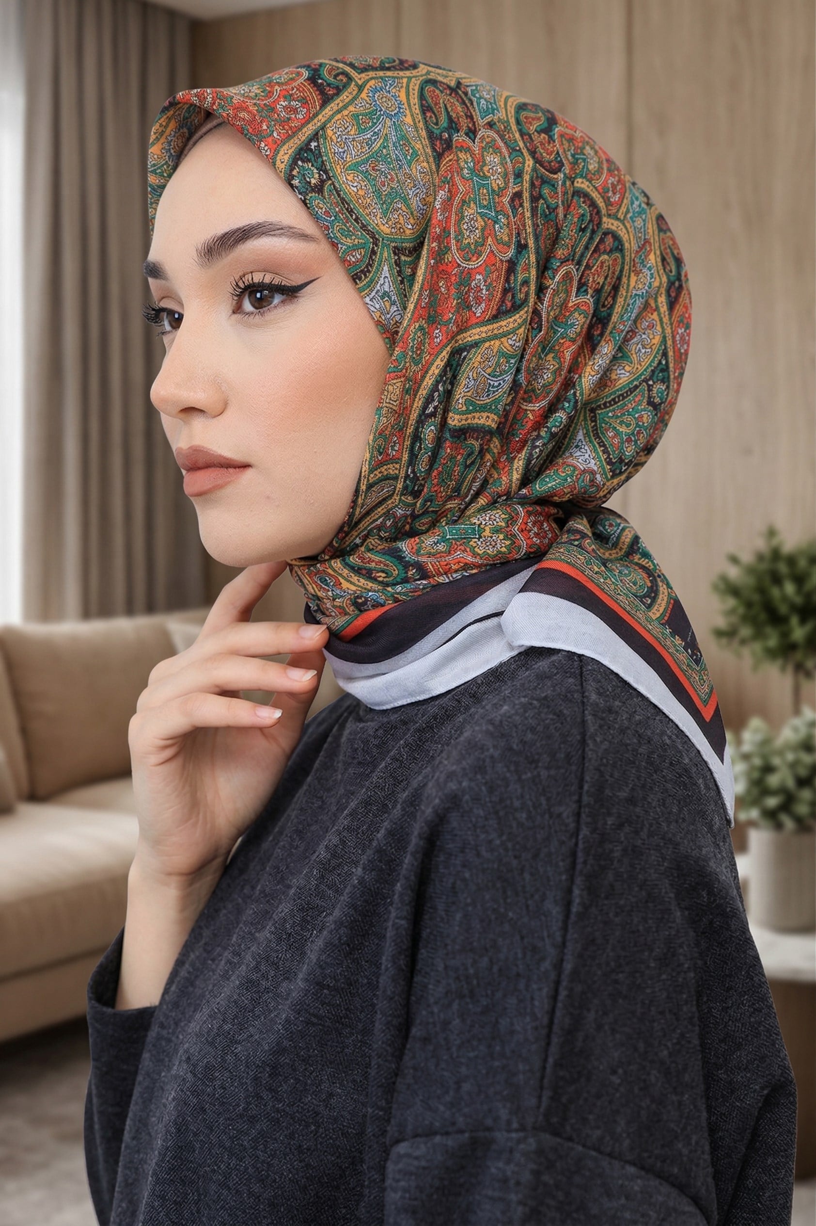 Desenli Soft Eşarp - 014