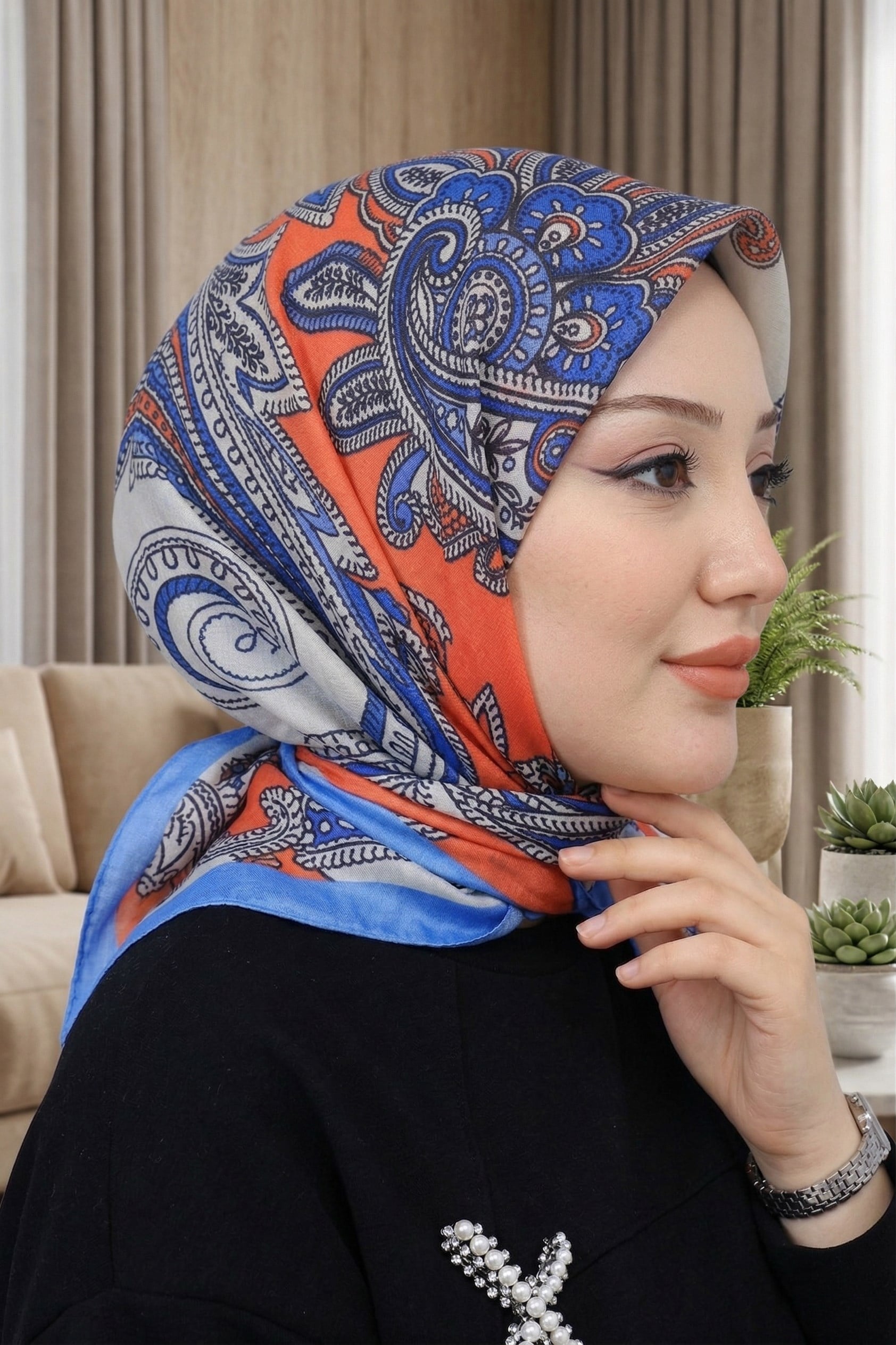 Desenli Soft Eşarp - 022
