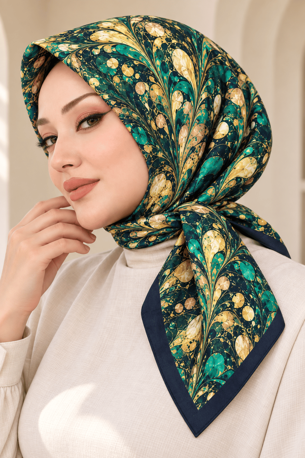 Desenli Soft Eşarp - 090