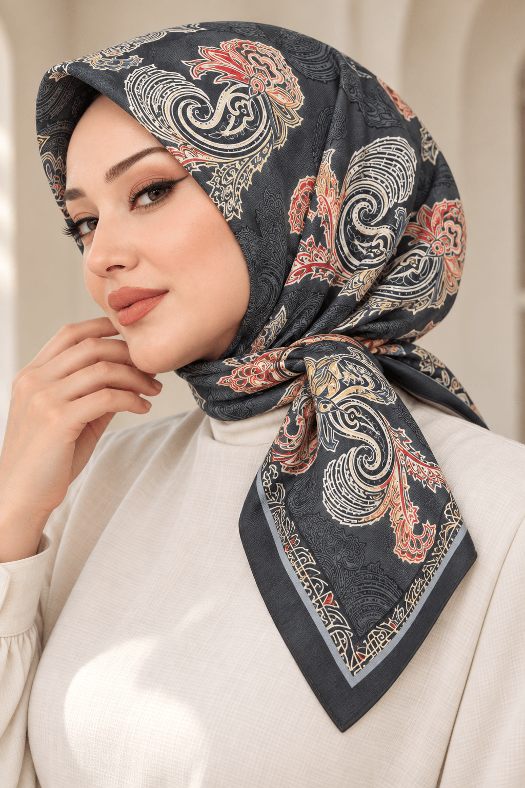 Desenli Soft Eşarp - 096