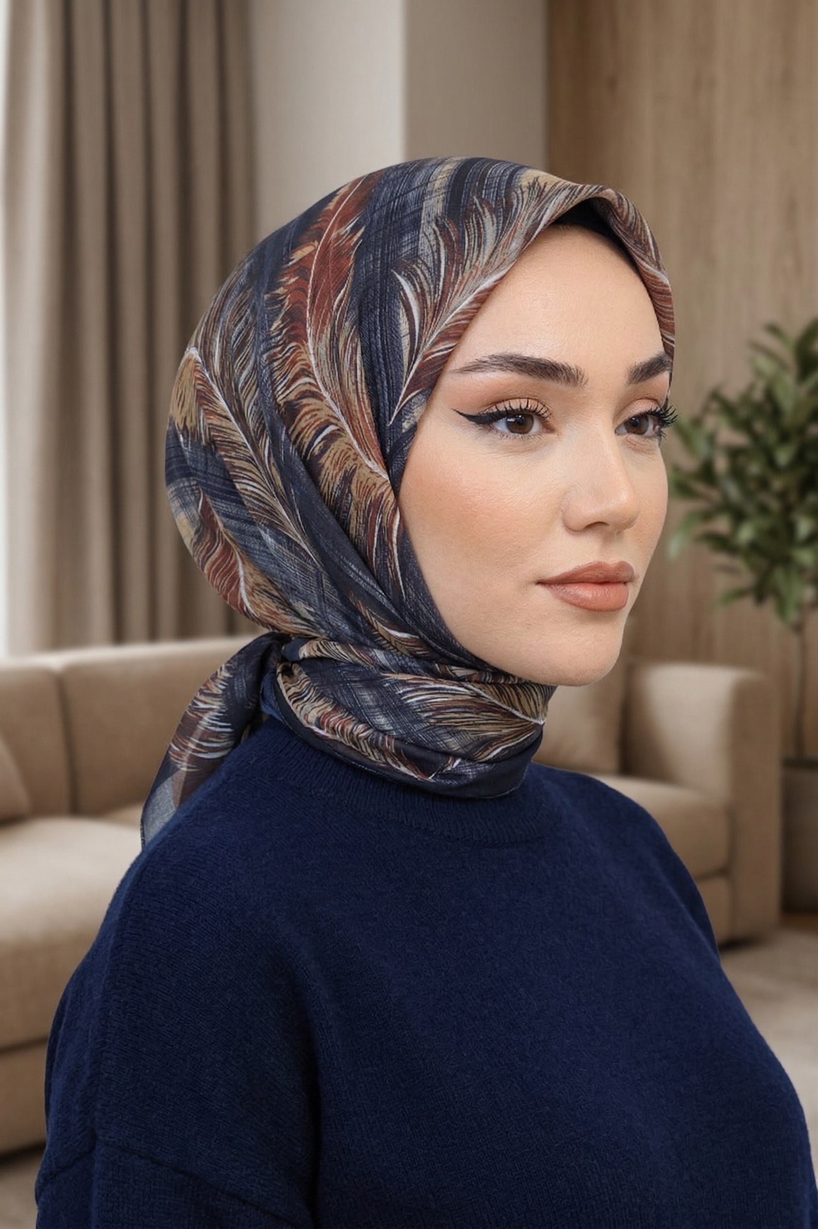 Desenli Soft Eşarp - 114