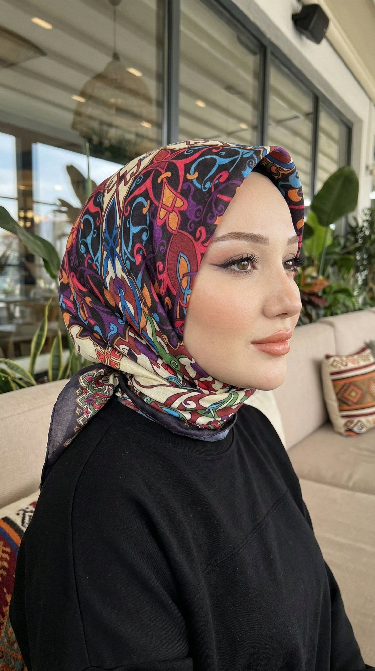 Desenli Soft Eşarp - 132